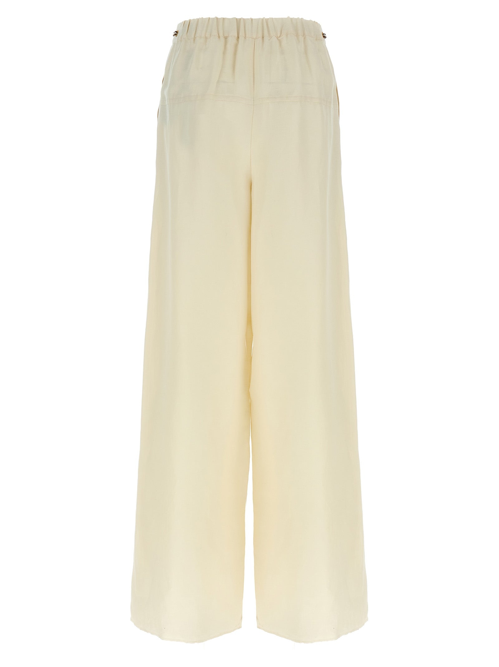 Max Mara White Flax Casual Pants Max Mara