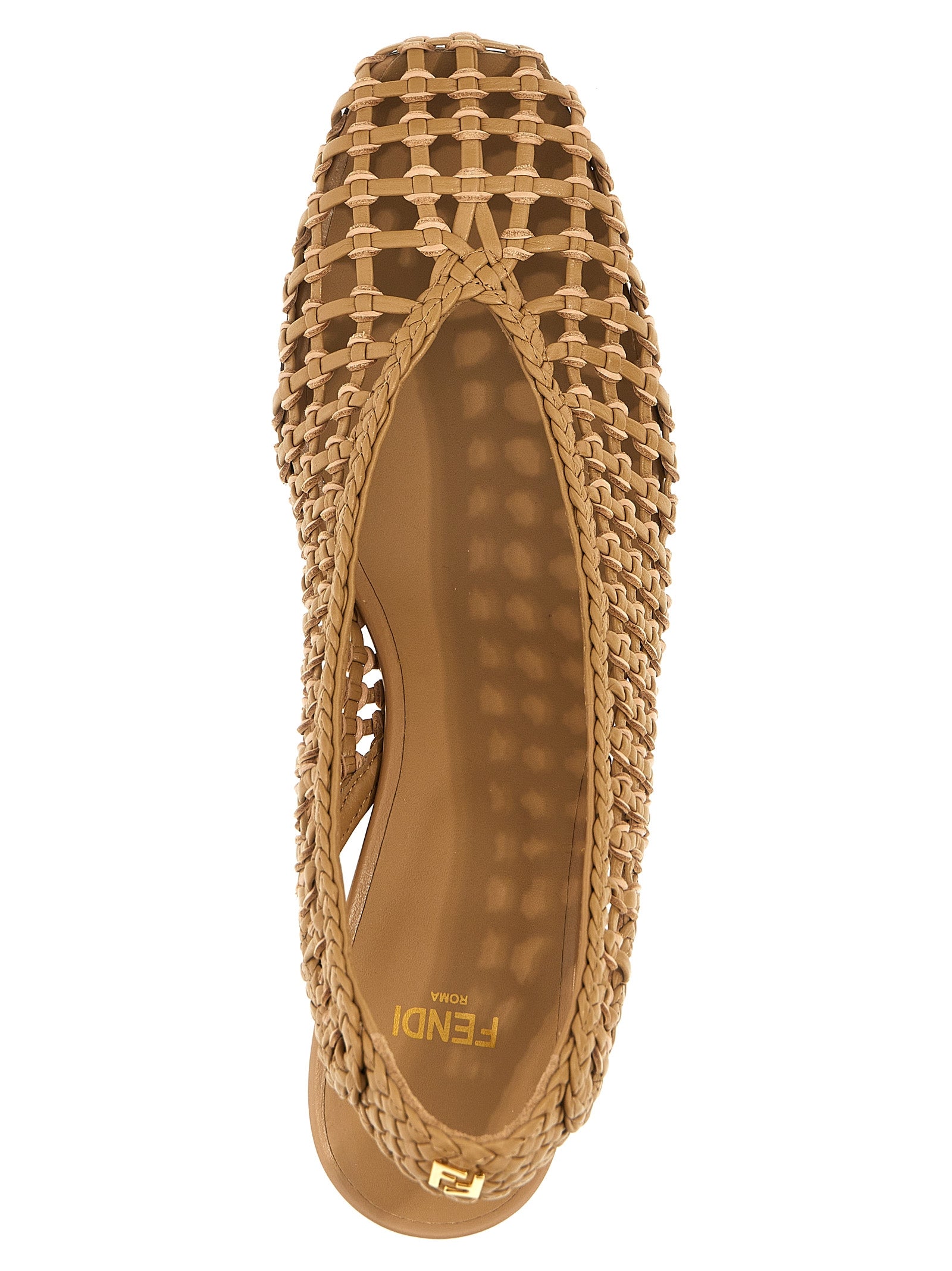 Fendi Brown Calfskin Mid Heel Pumps Fendi
