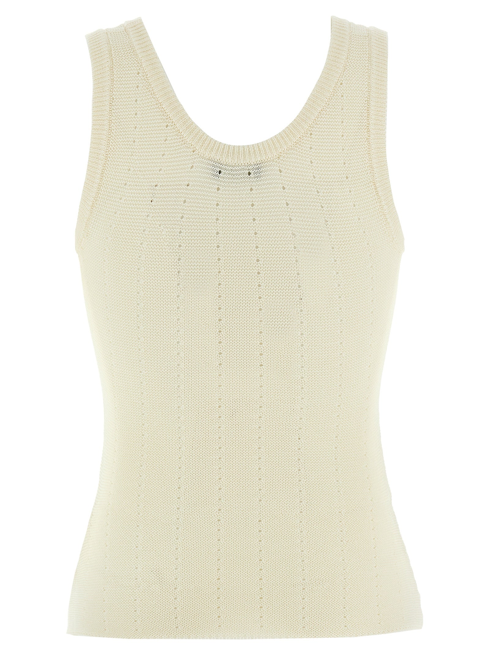 Etro White Silk Sleeveles T-Shirt Etro