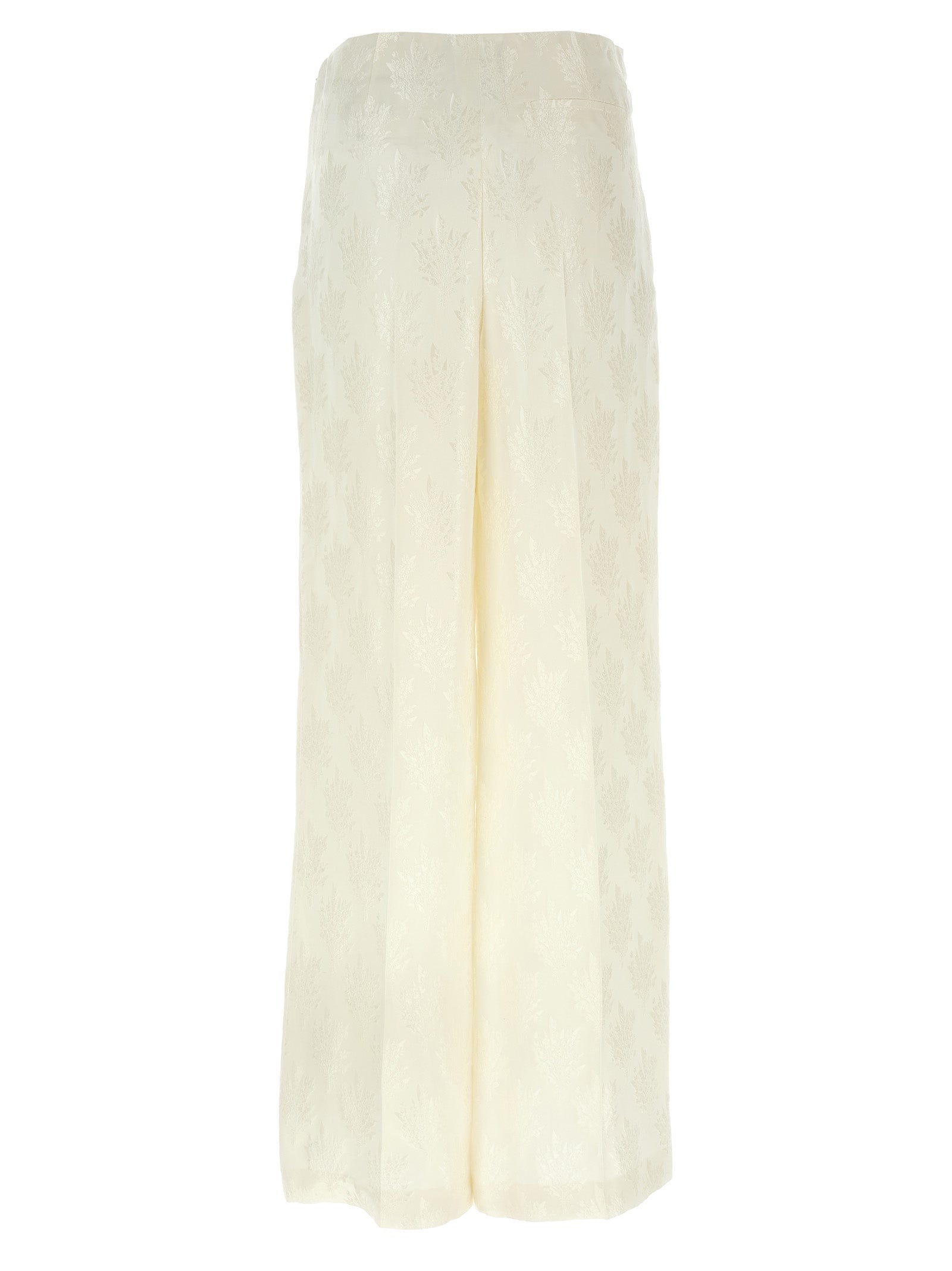 Fendi White Silk Casual Pants Fendi