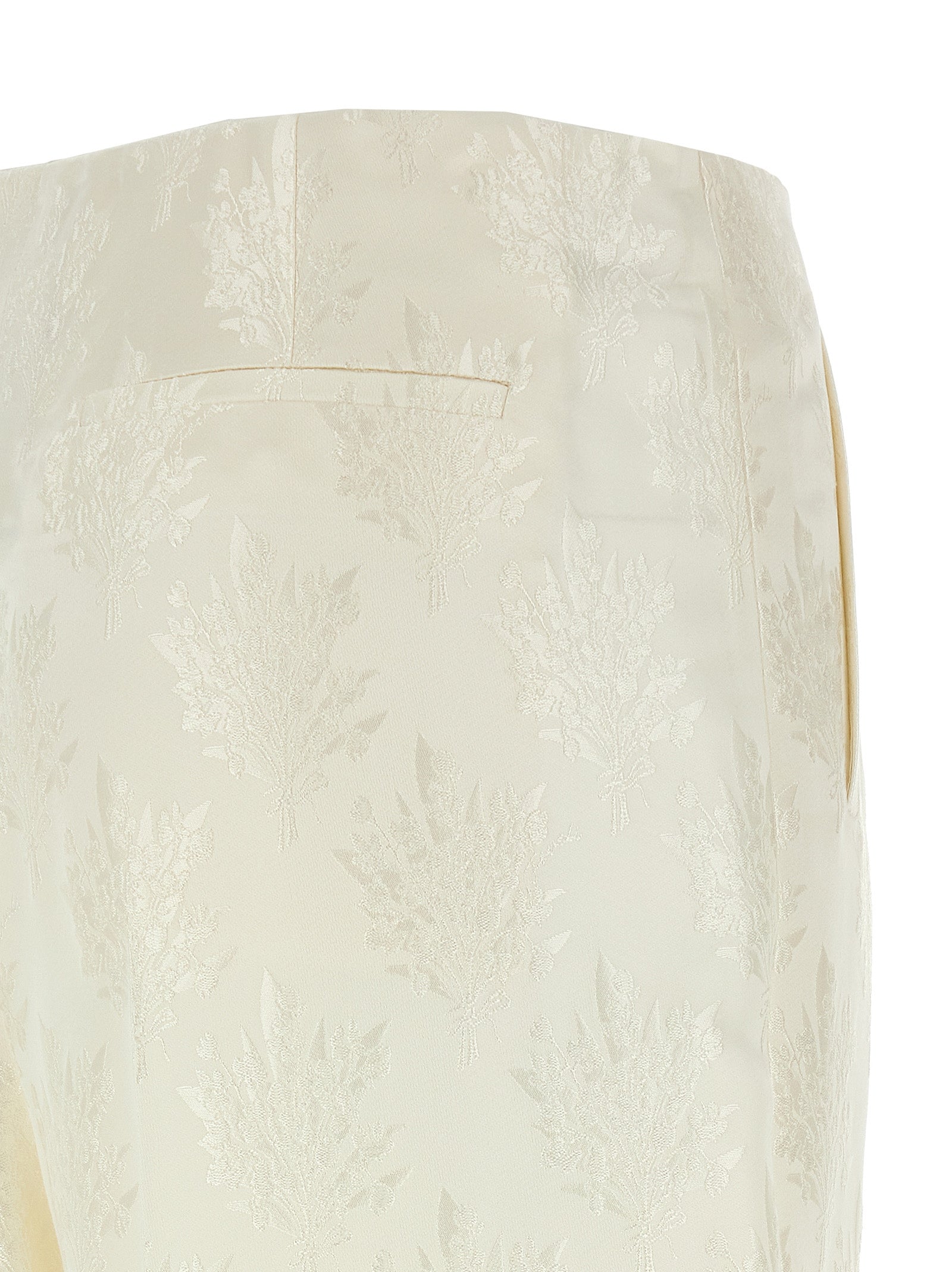 Fendi White Silk Casual Pants Fendi