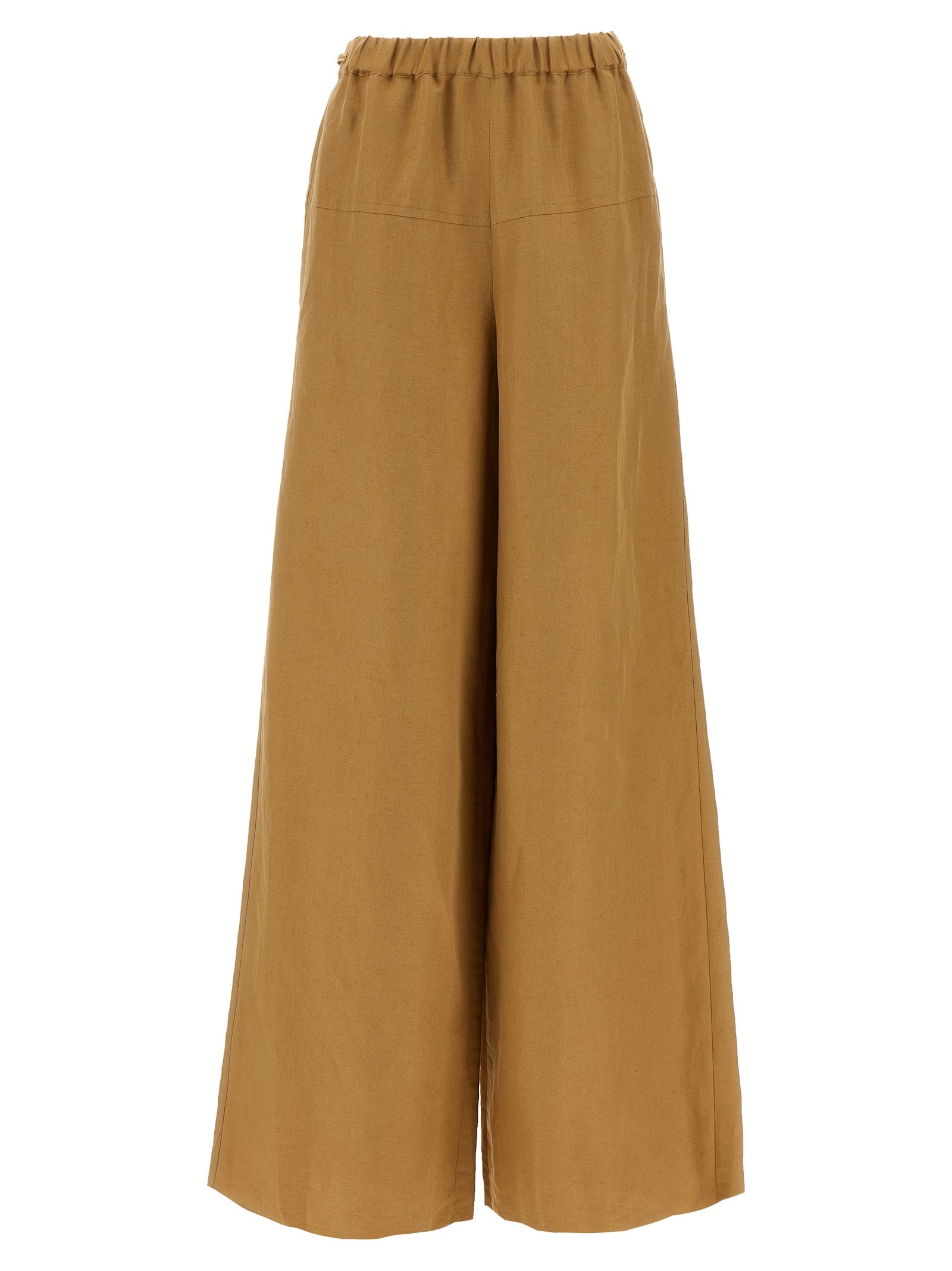 Max Mara Brown Flax Casual Pants Max Mara