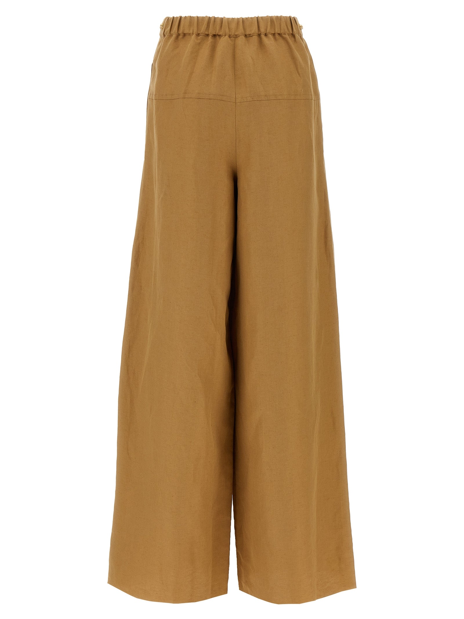 Max Mara Brown Flax Casual Pants Max Mara