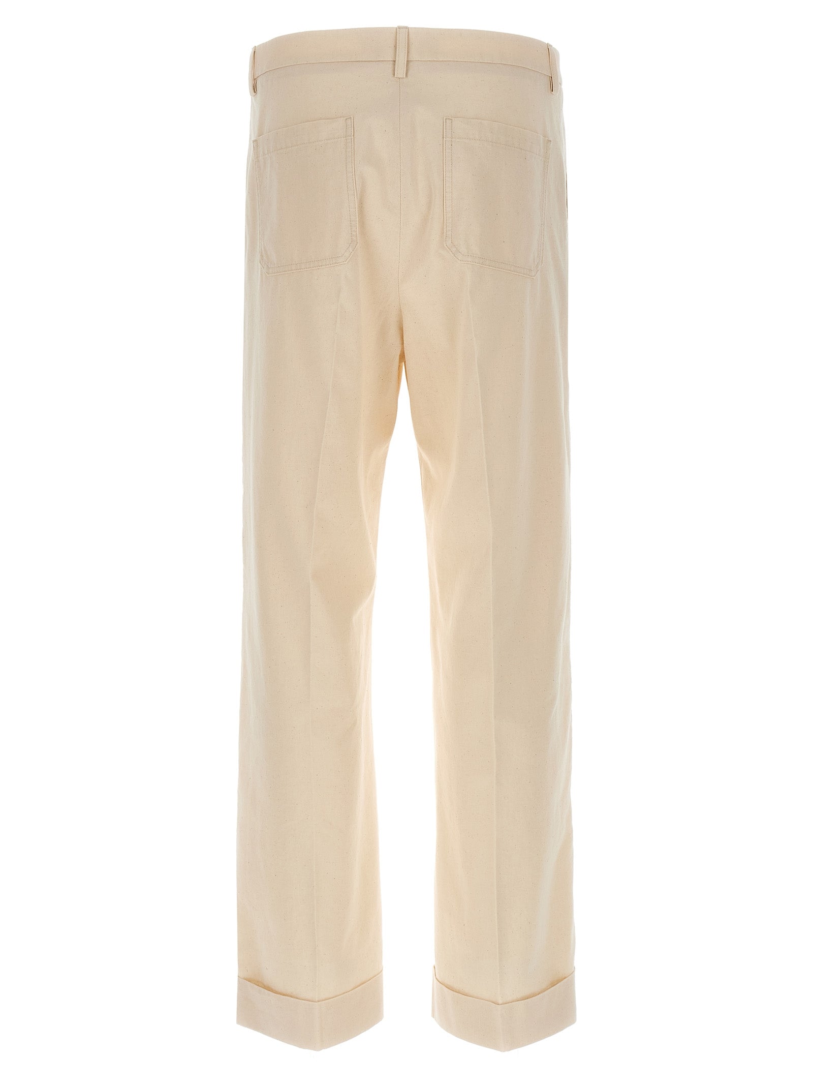 Valentino Garavani Beige Cotton Casual Pants Valentino Garavani