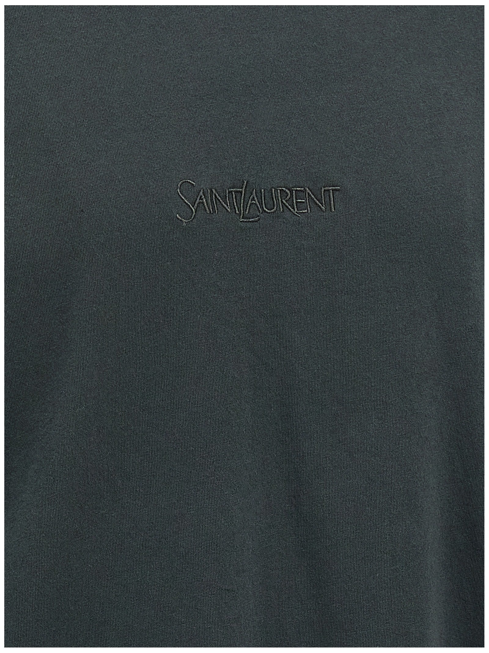 Saint Laurent Black Cotton T-Shirt Saint Laurent