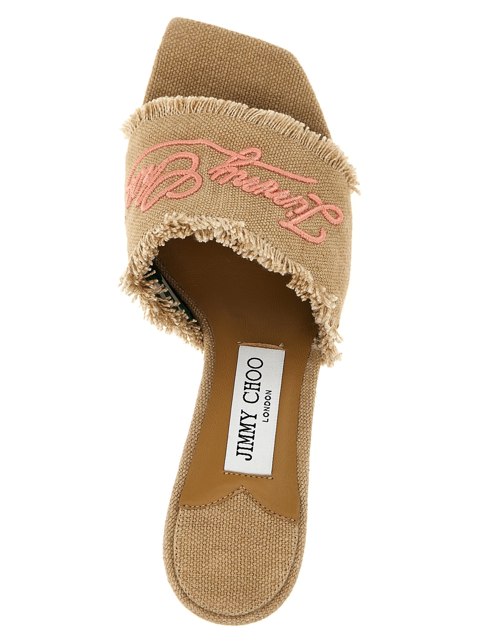Jimmy Choo Beige Textile Platform Sandals Jimmy Choo