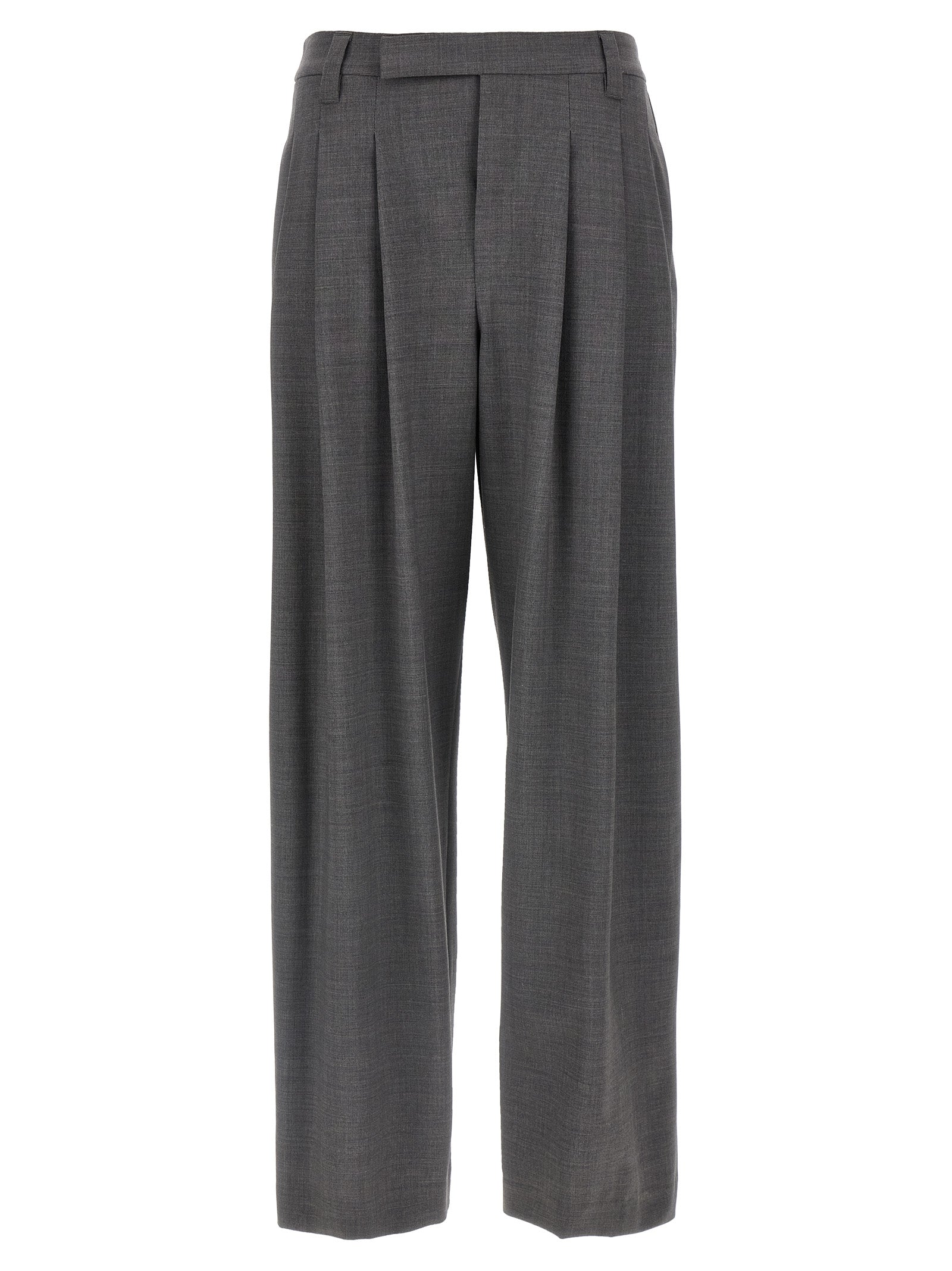 Brunello Cucinelli Gray Virgin Wool Casual Pants Brunello Cucinelli