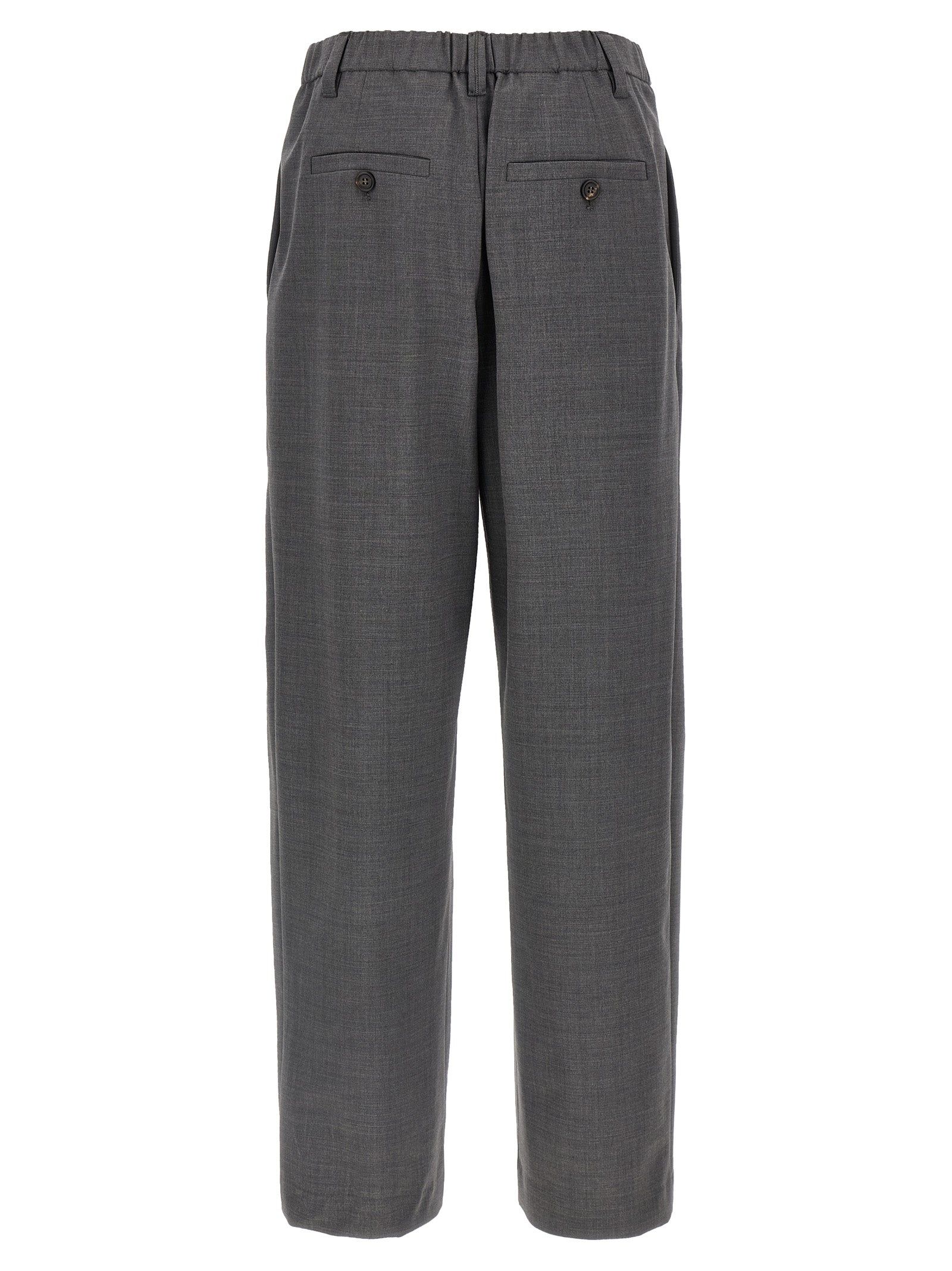 Brunello Cucinelli Gray Virgin Wool Casual Pants Brunello Cucinelli