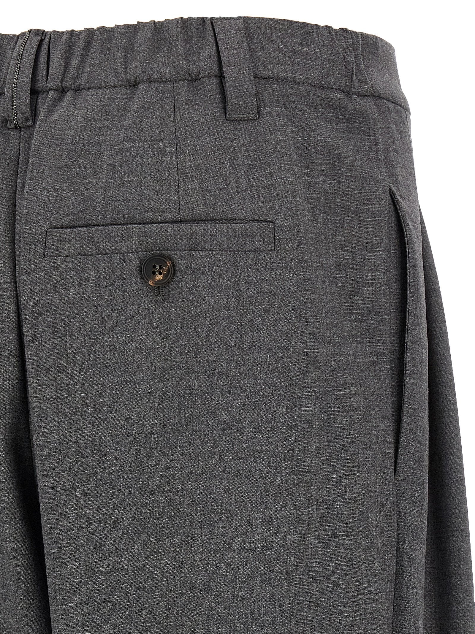 Brunello Cucinelli Gray Virgin Wool Casual Pants Brunello Cucinelli