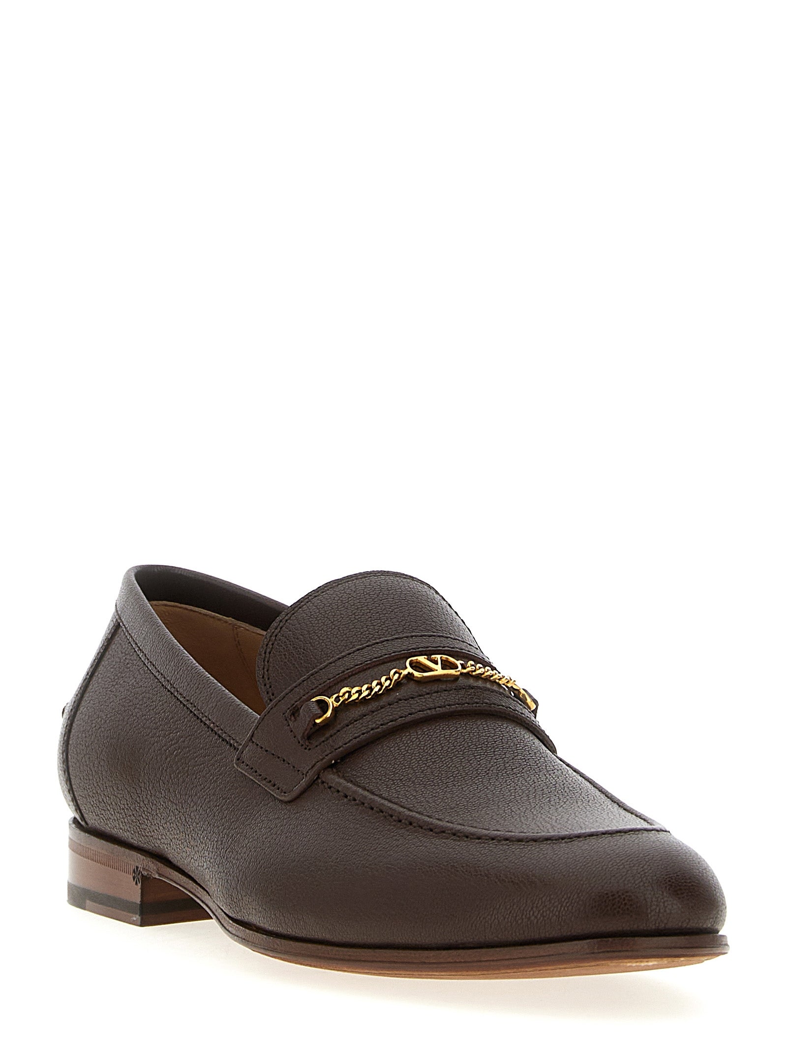 Valentino Garavani Brown Goatskin Slip-On Loafers Valentino Garavani