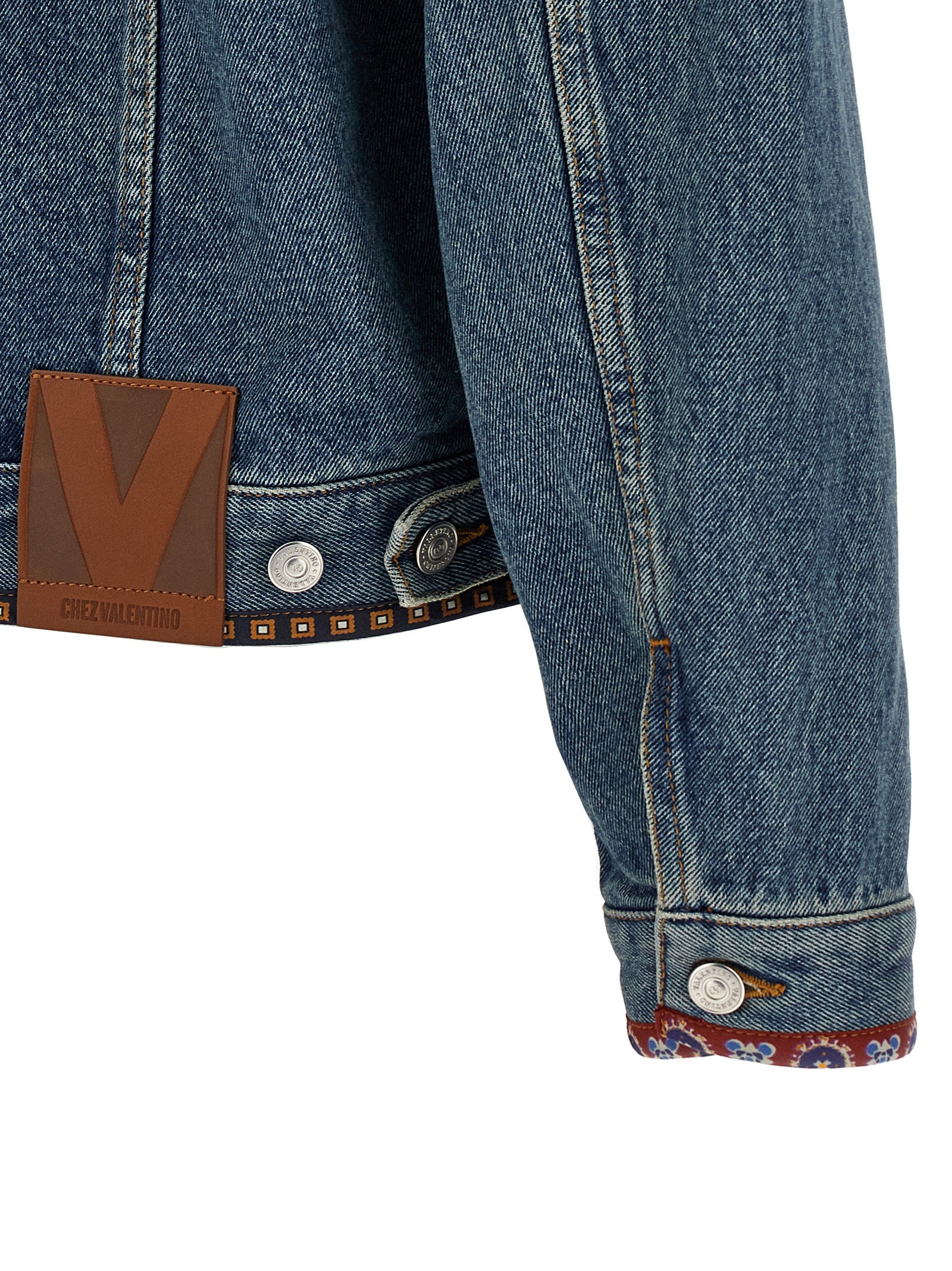 Valentino Garavani Blue Polyamide Denim Jacket Valentino Garavani