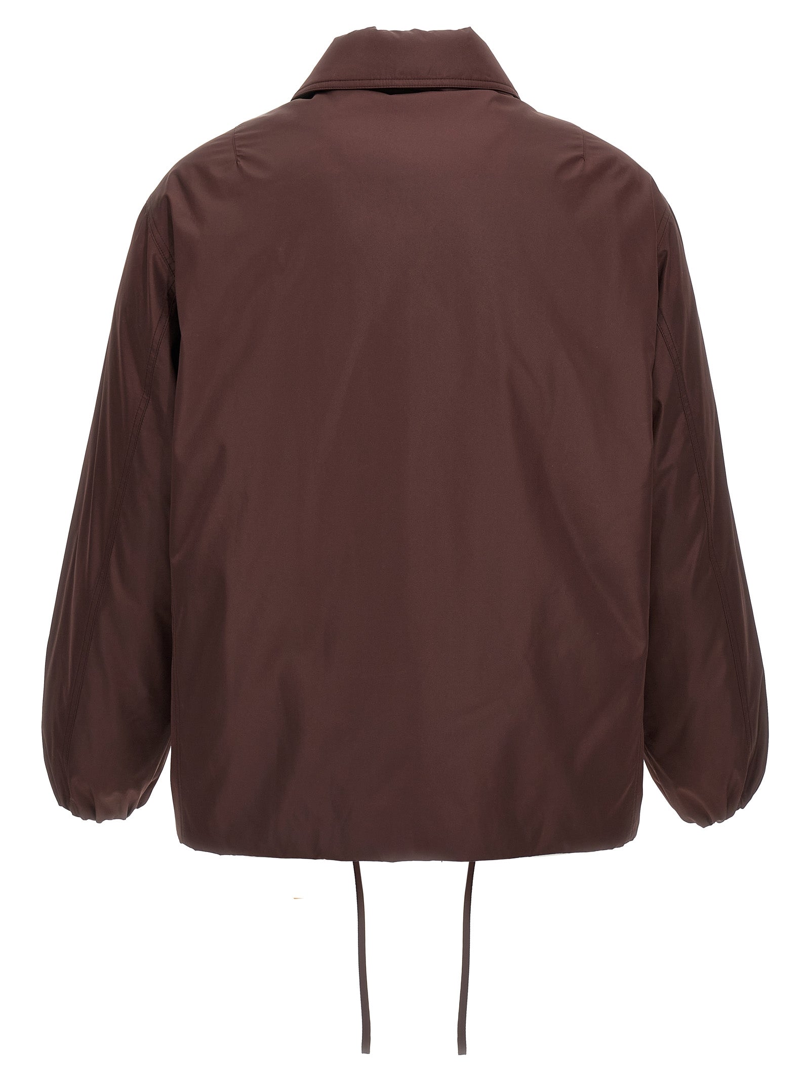 Jil Sander Brown Polyester Full-Length Jacket Jil Sander