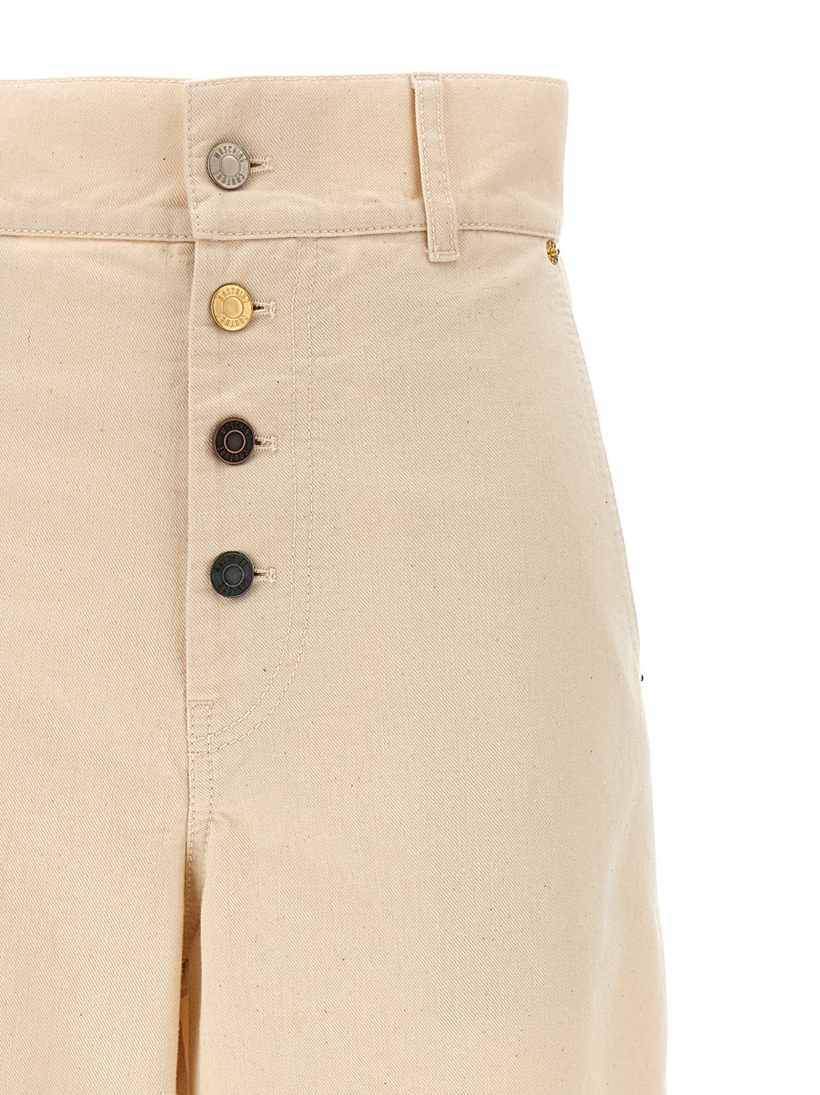 Moschino Beige Cotton Casual Pants Moschino