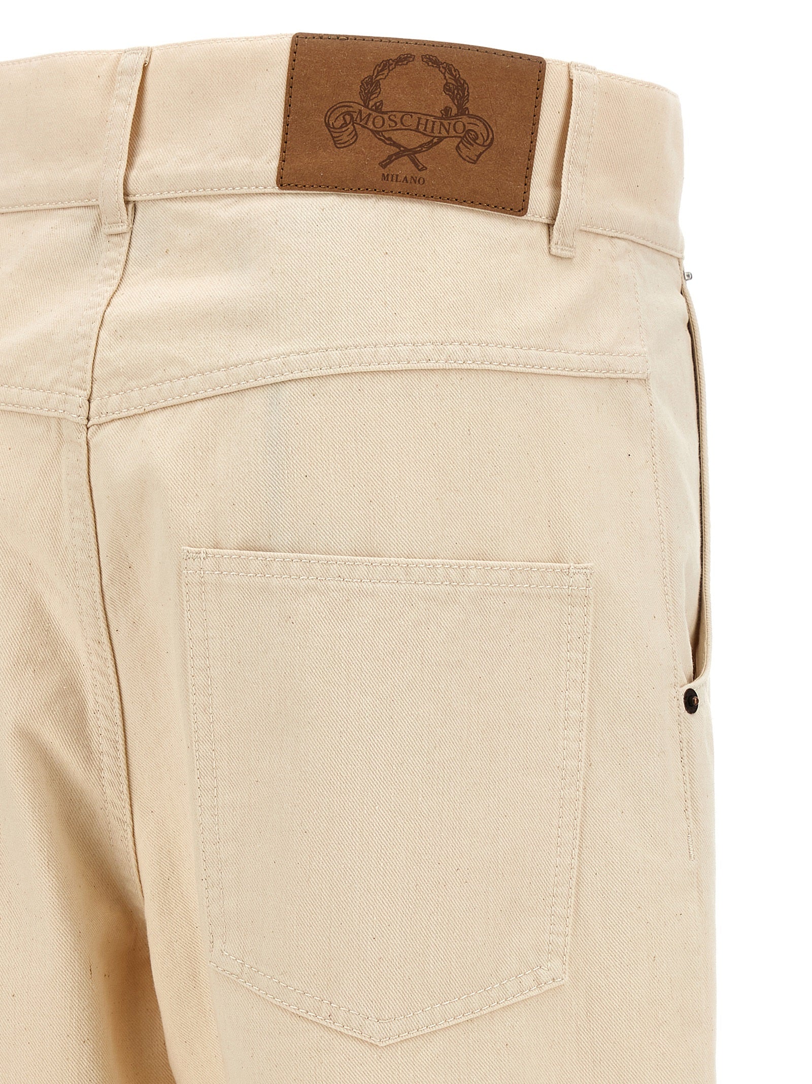 Moschino Beige Cotton Casual Pants Moschino