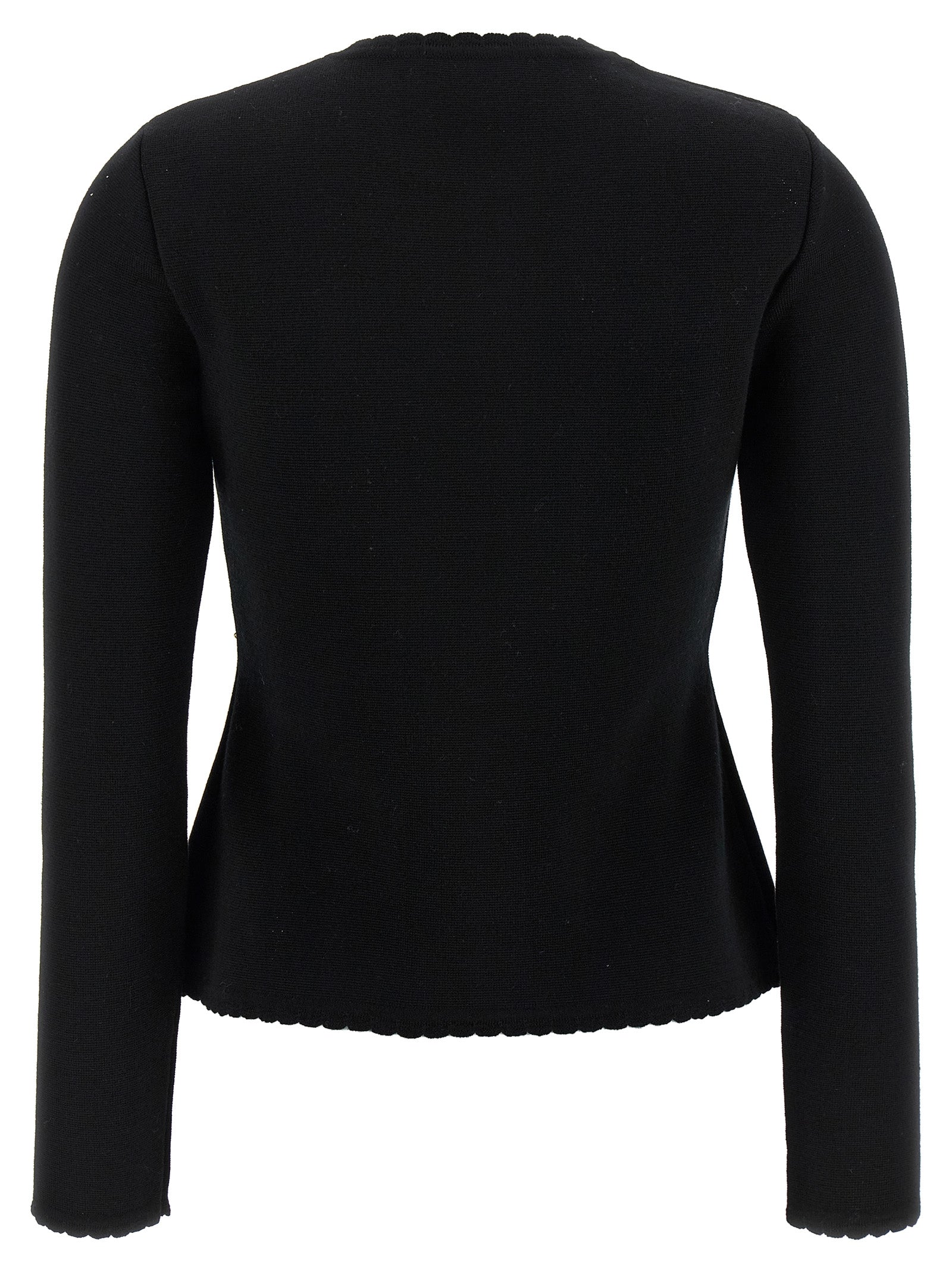Moschino Black Virgin Wool Cardigan Moschino
