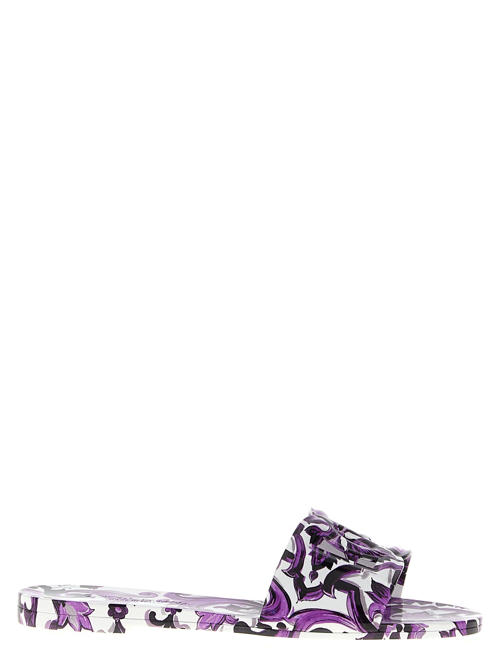 Dolce & Gabbana Purple Plastic Slides Dolce & Gabbana