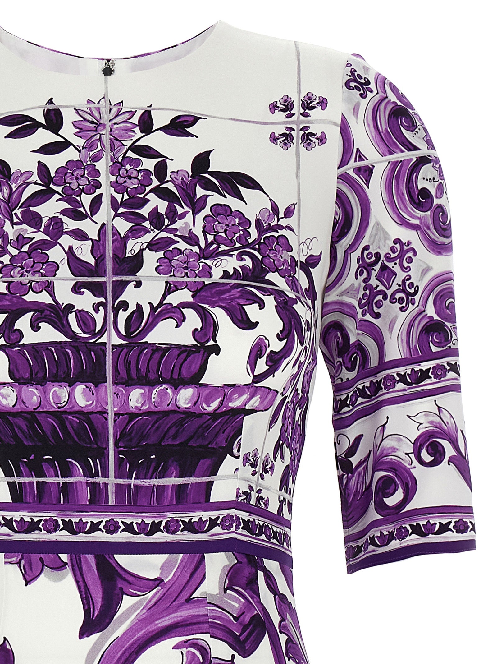 Dolce & Gabbana Purple Silk Midi Dress Dolce & Gabbana