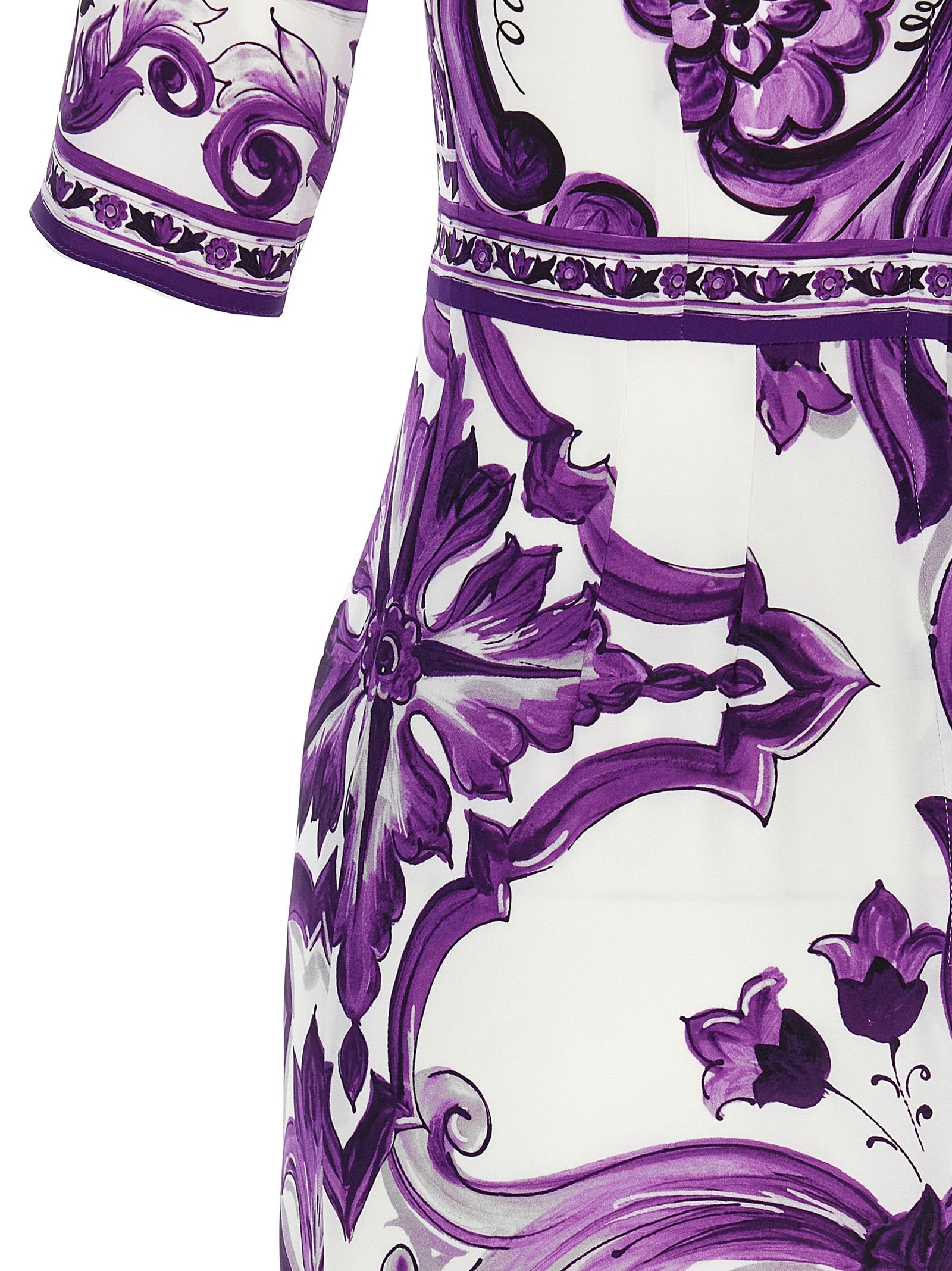 Dolce & Gabbana Purple Silk Midi Dress Dolce & Gabbana