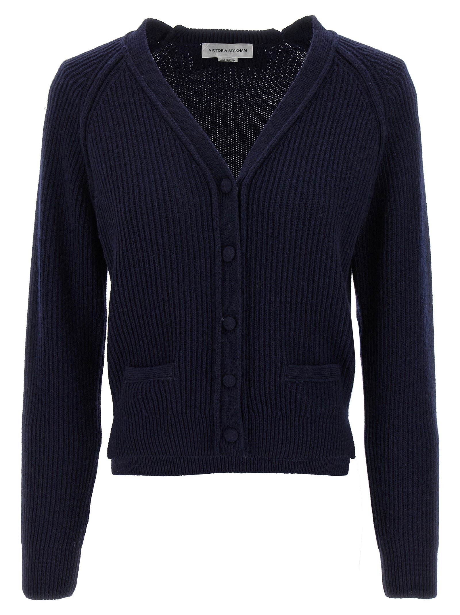 Victoria Beckham Blue Wool Cardigan Victoria Beckham