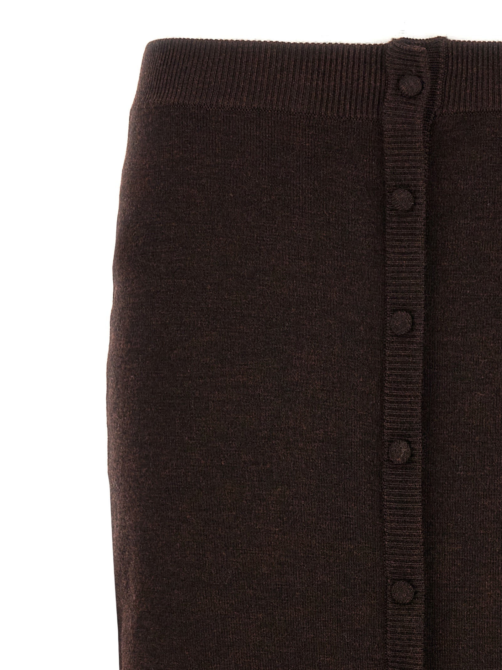 Victoria Beckham Brown Wool Midi Skirt Victoria Beckham
