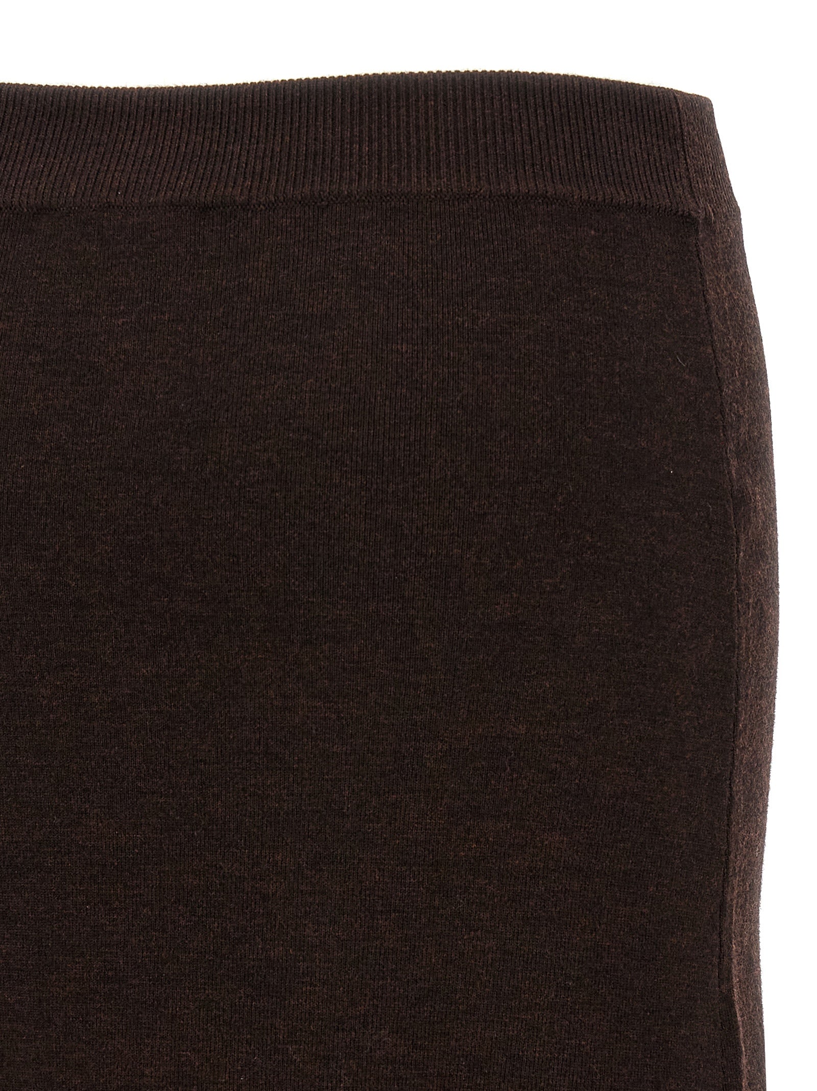 Victoria Beckham Brown Wool Midi Skirt Victoria Beckham