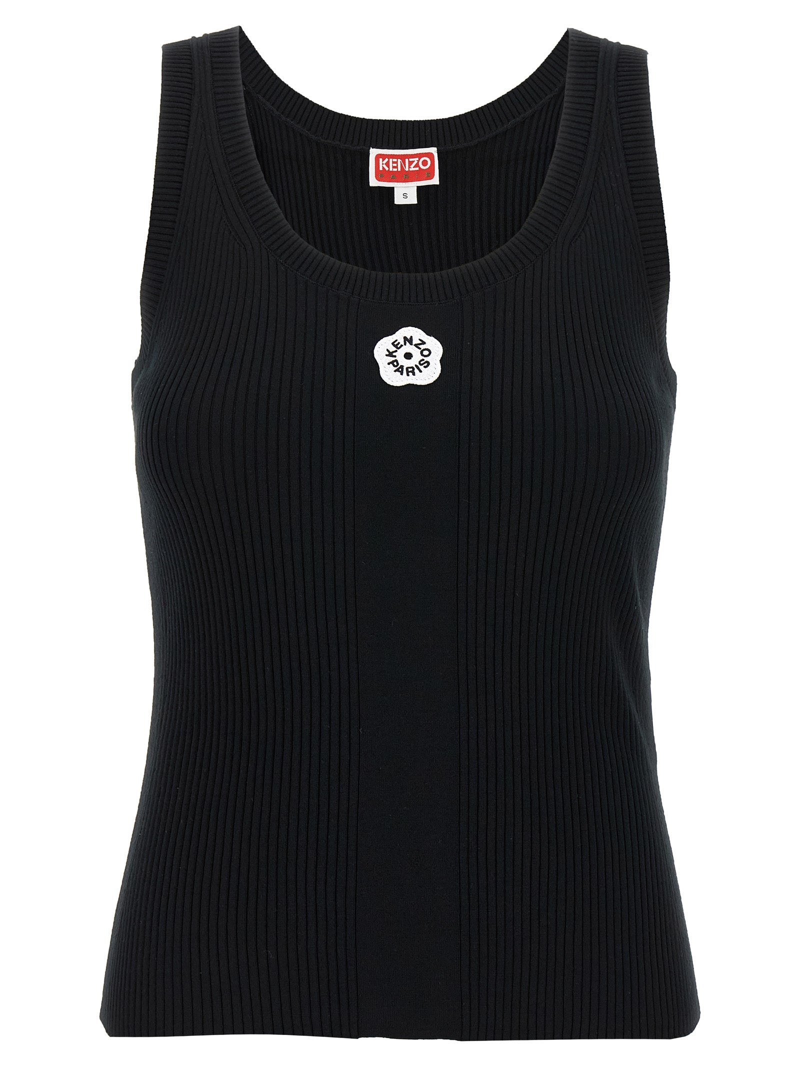 Kenzo Black Viscose Sleeveles T-Shirt Kenzo