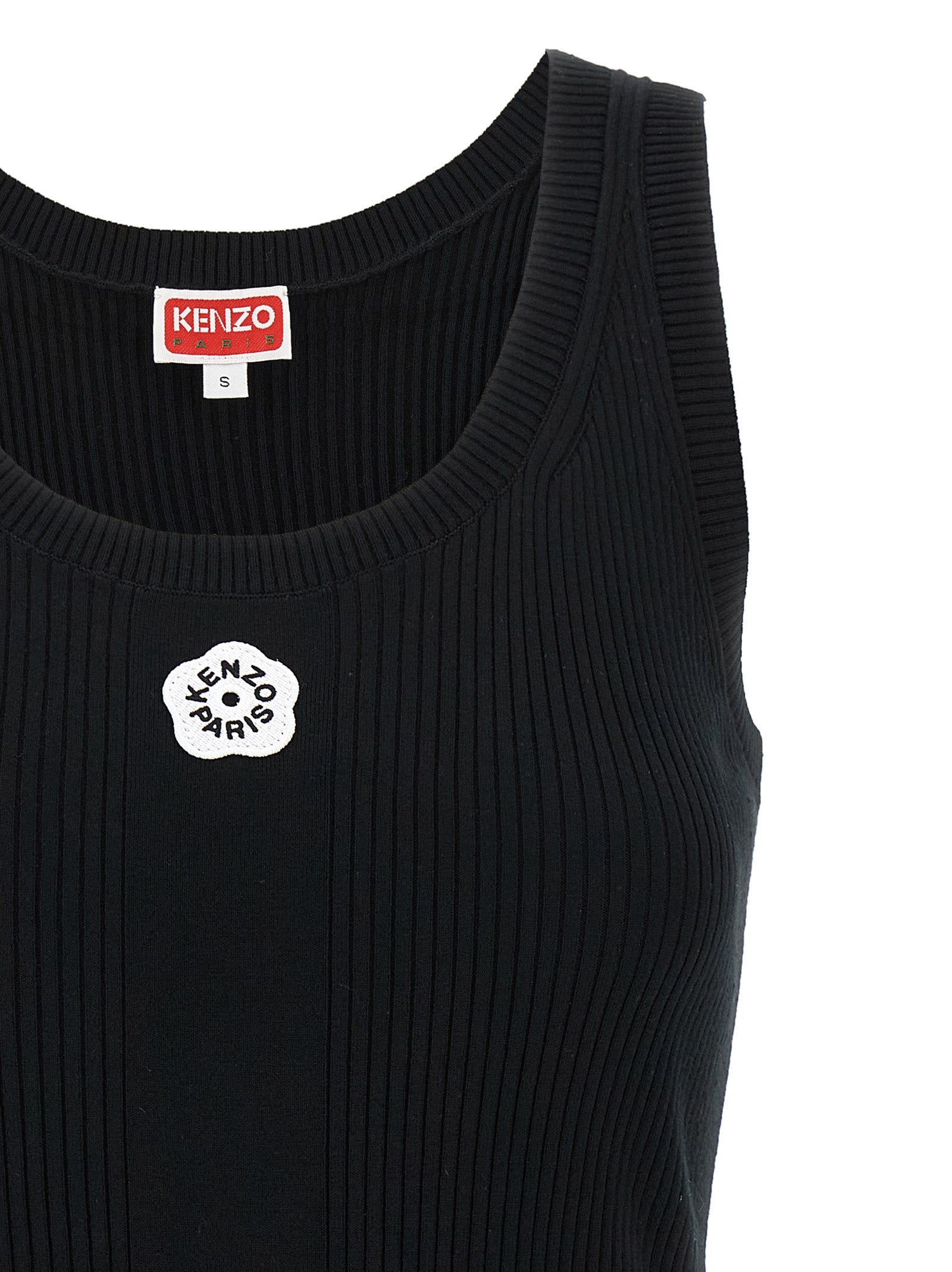 Kenzo Black Viscose Sleeveles T-Shirt Kenzo