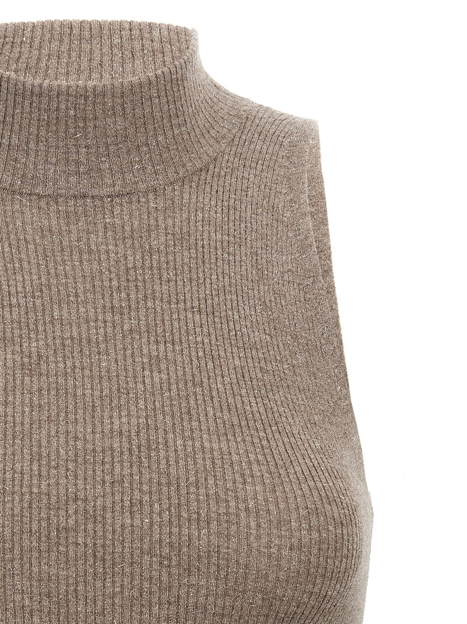 Brunello Cucinelli Brown Cashmere Sleeveles Sweater Brunello Cucinelli