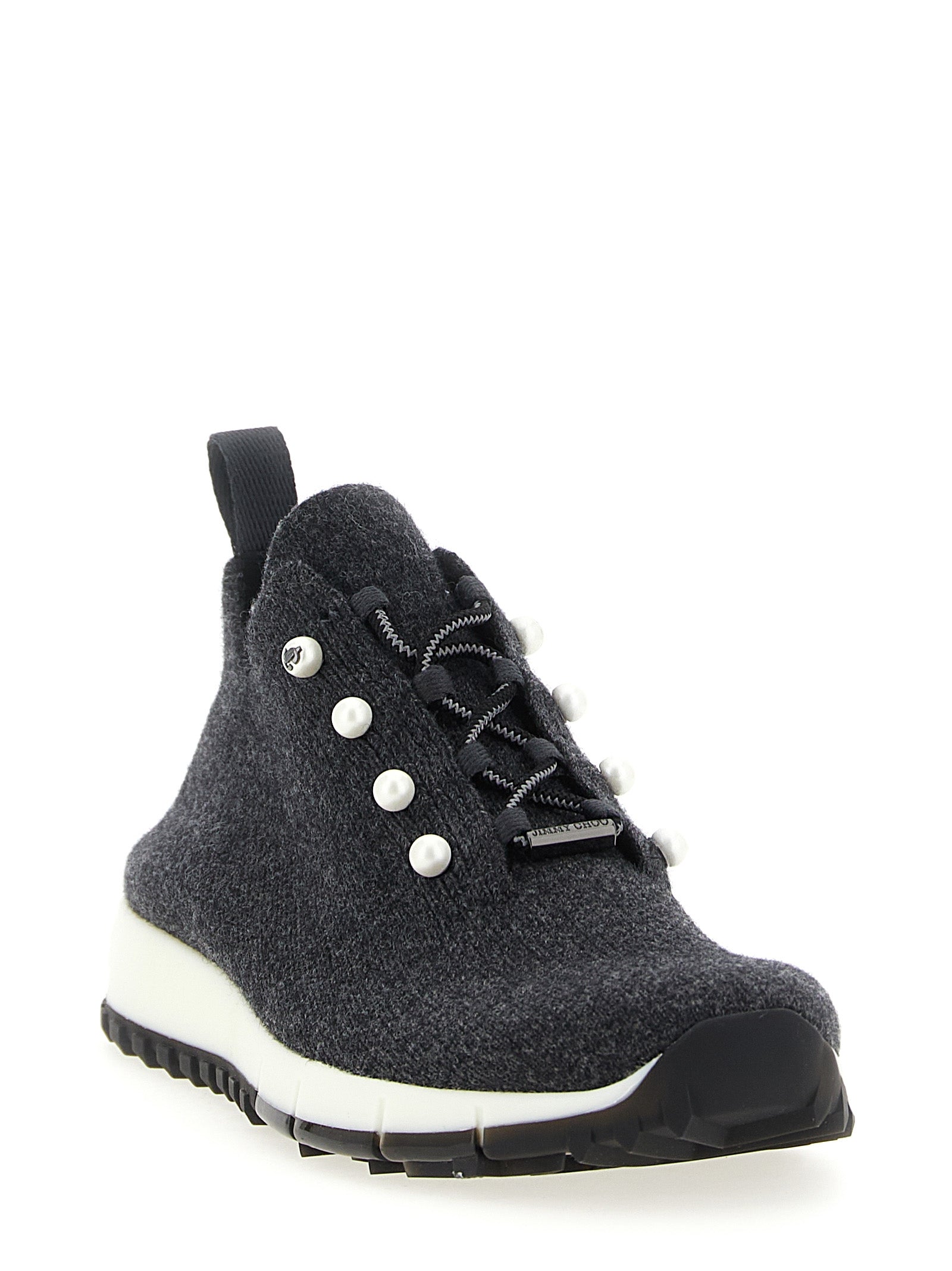 Jimmy Choo Black Tencel Low Top Sneakers Jimmy Choo