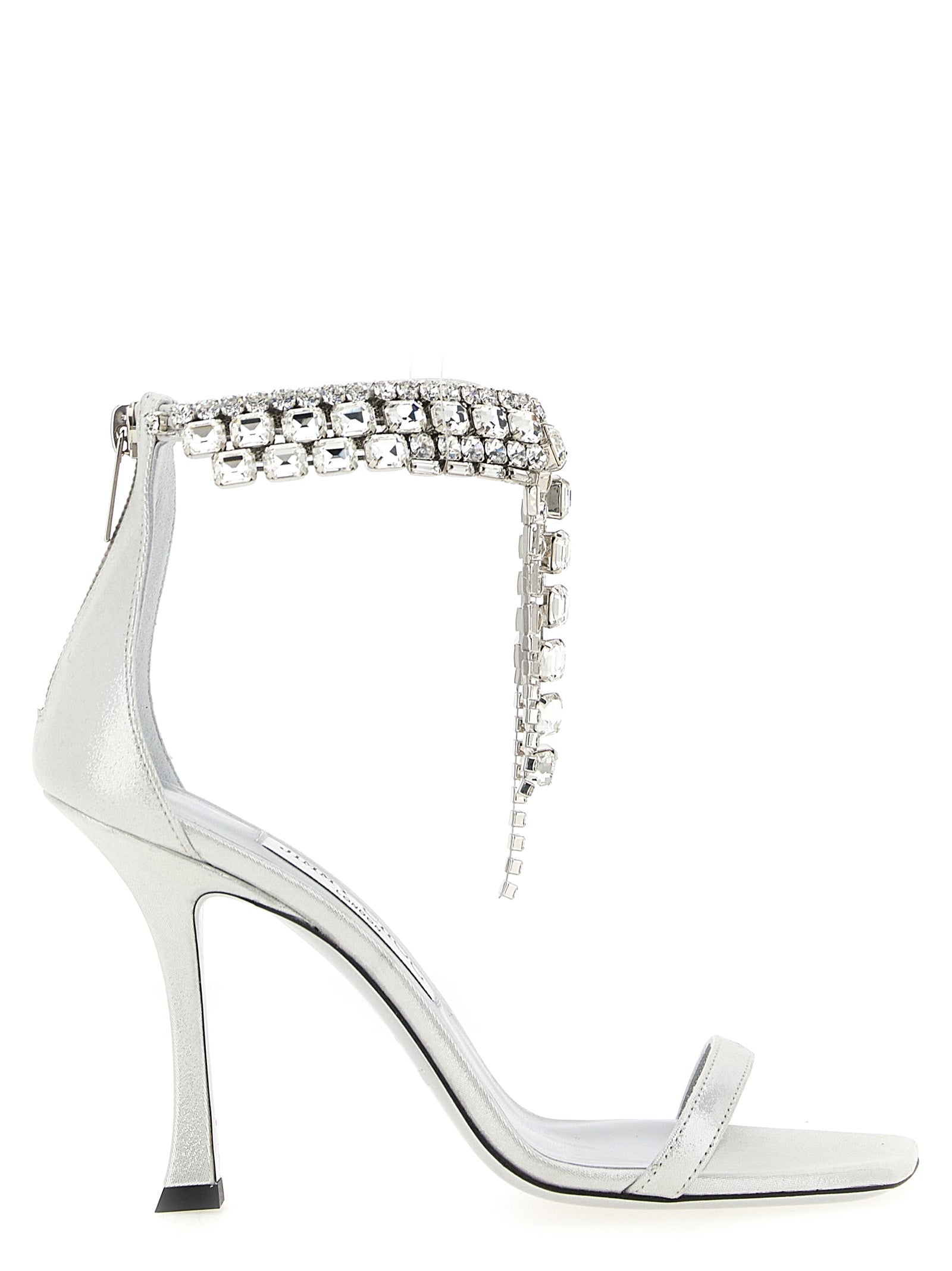 Jimmy Choo Silver Leather Stiletto Heel Sandals Jimmy Choo