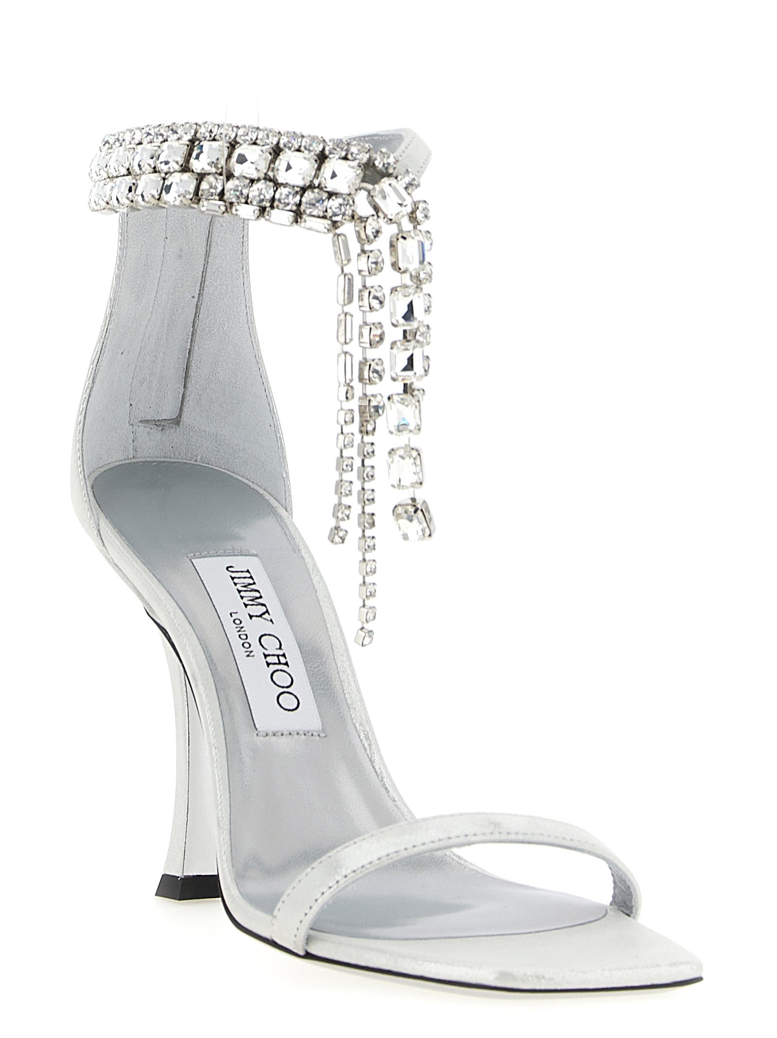 Jimmy Choo Silver Leather Stiletto Heel Sandals Jimmy Choo