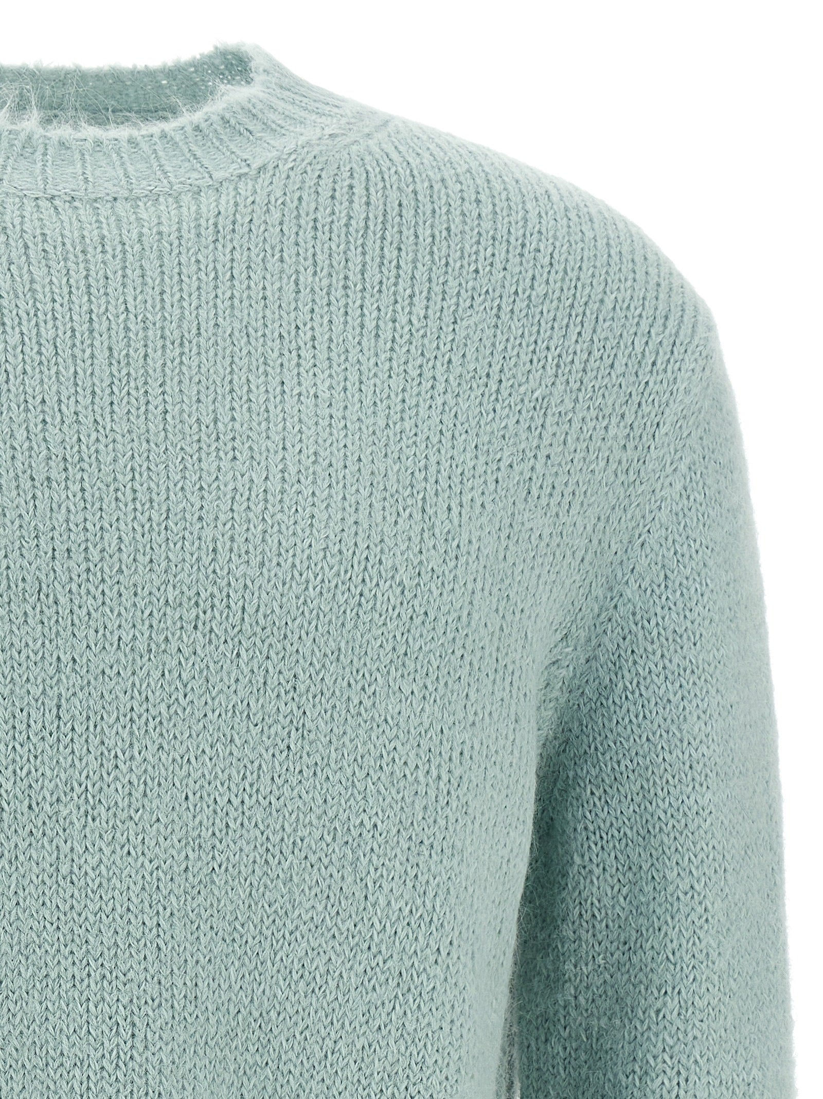 Jil Sander Blue Alpaca Leather Cardigan Jil Sander