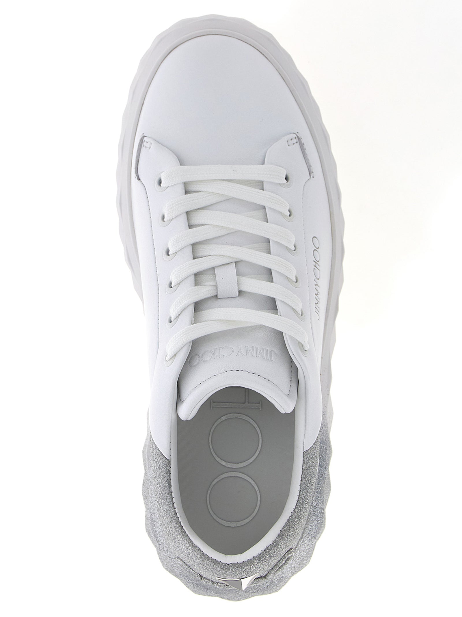Jimmy Choo Silver Leather Chunky Sneakers Jimmy Choo