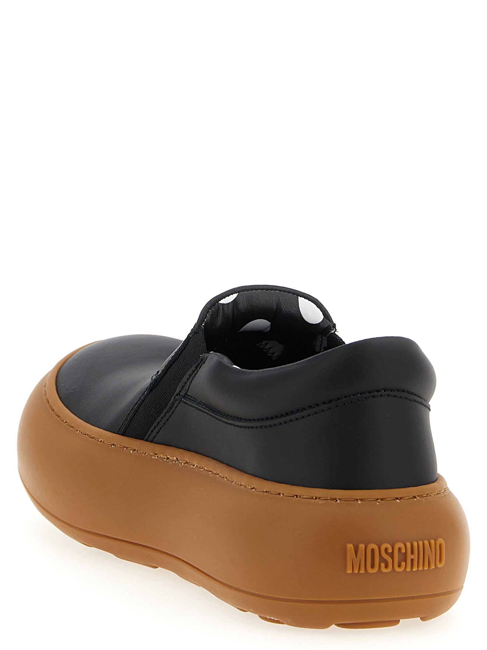 Moschino Black Leather Chunky Sneakers Moschino