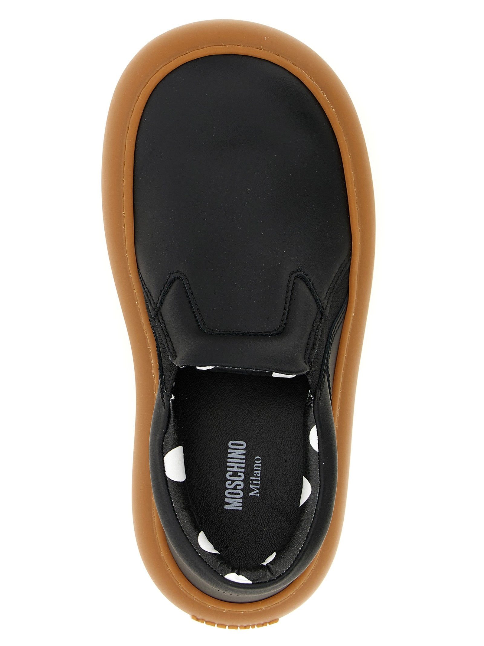 Moschino Black Leather Chunky Sneakers Moschino