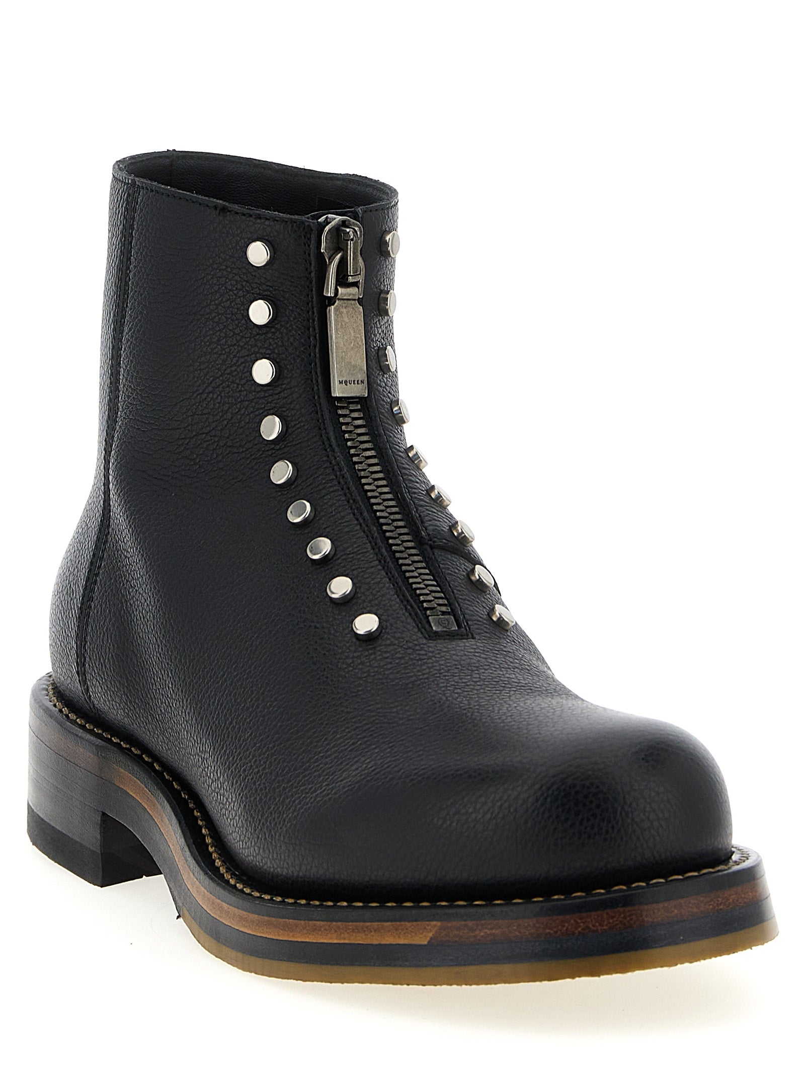 Alexander McQueen Black Calfskin Ankle Boots Alexander McQueen