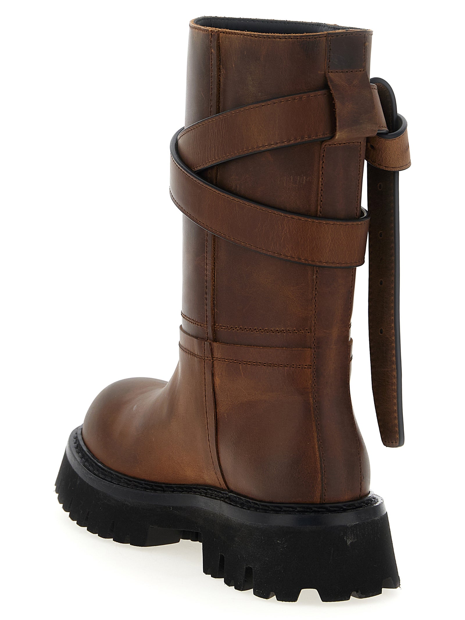 Moschino Brown Velvet Leather Over The Knee Moschino