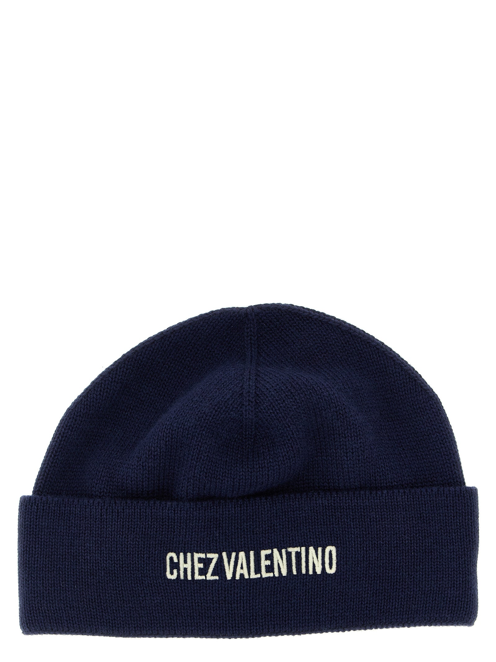 Valentino Garavani Blue Cotton Beanie Valentino Garavani