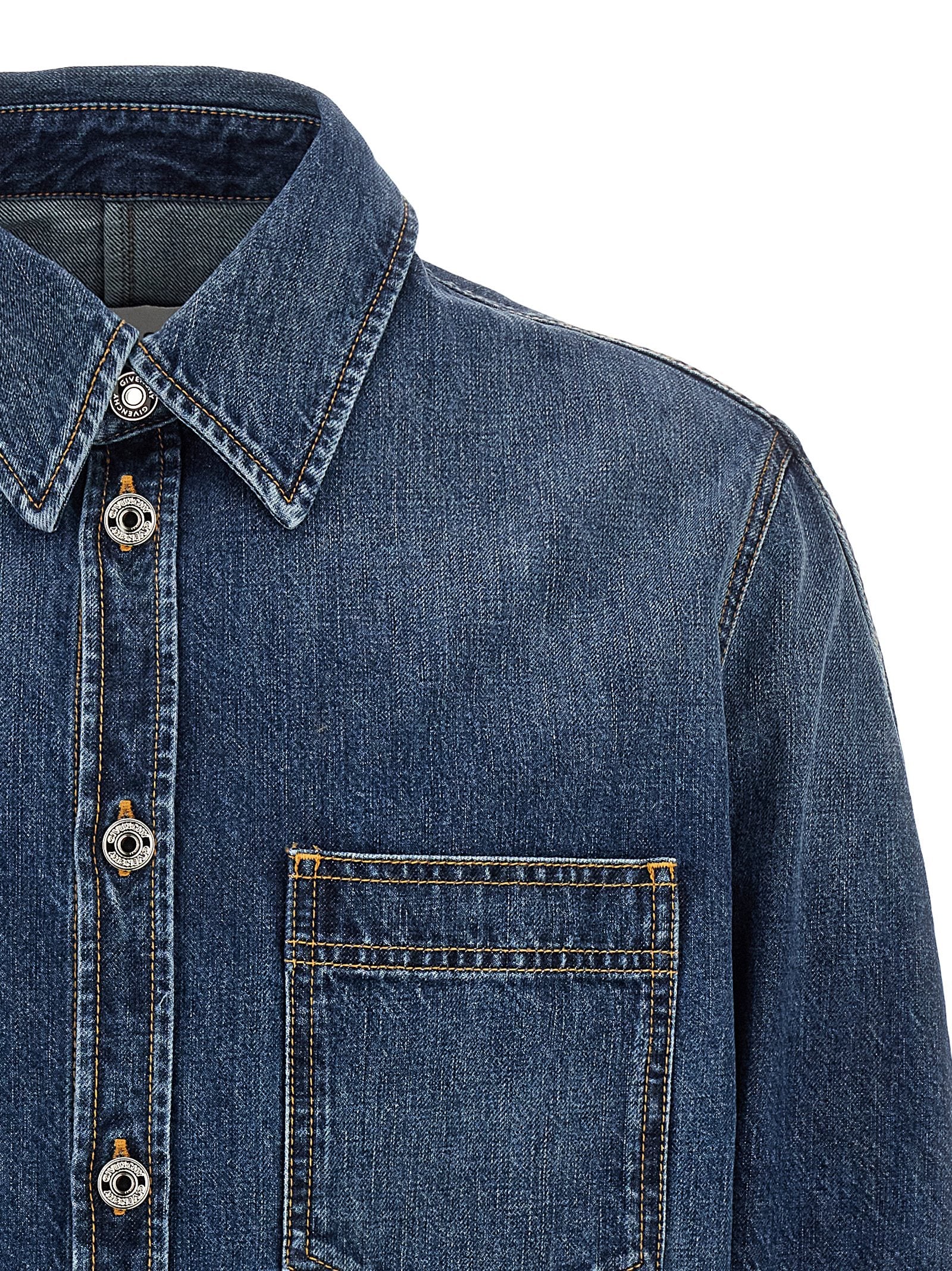 Givenchy Blue Cotton Blouse Givenchy