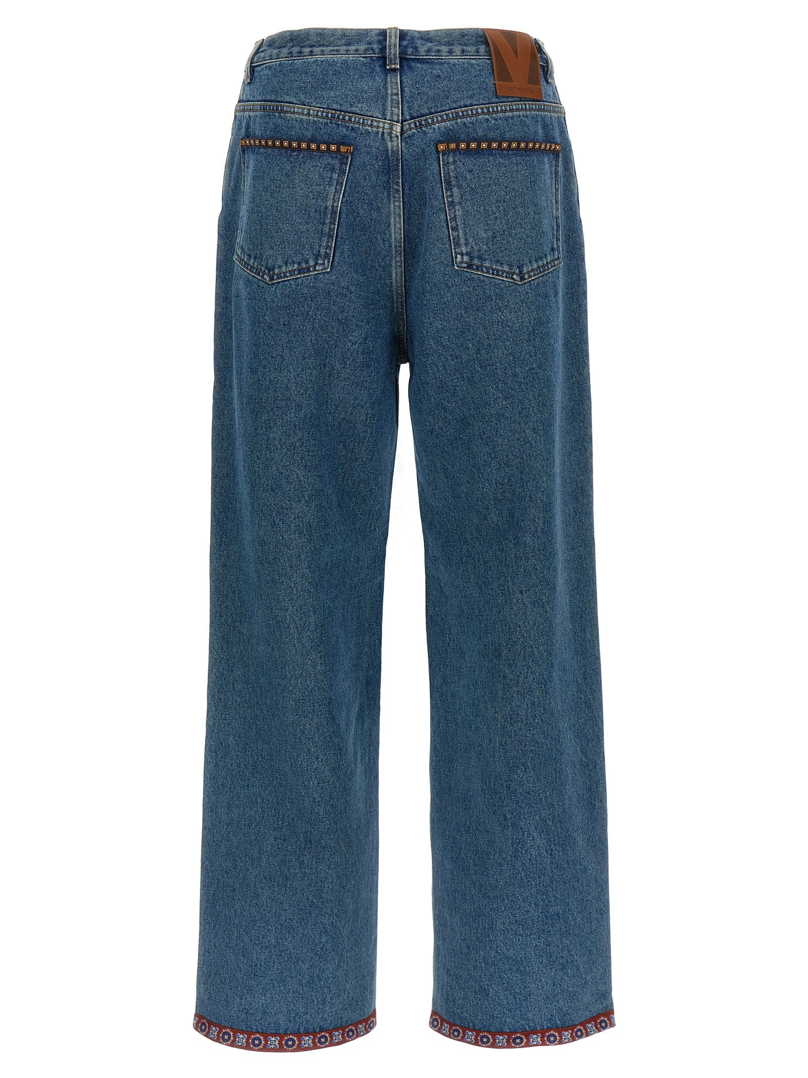Valentino Garavani Blue Polyamide Straight-Leg Jeans Valentino Garavani