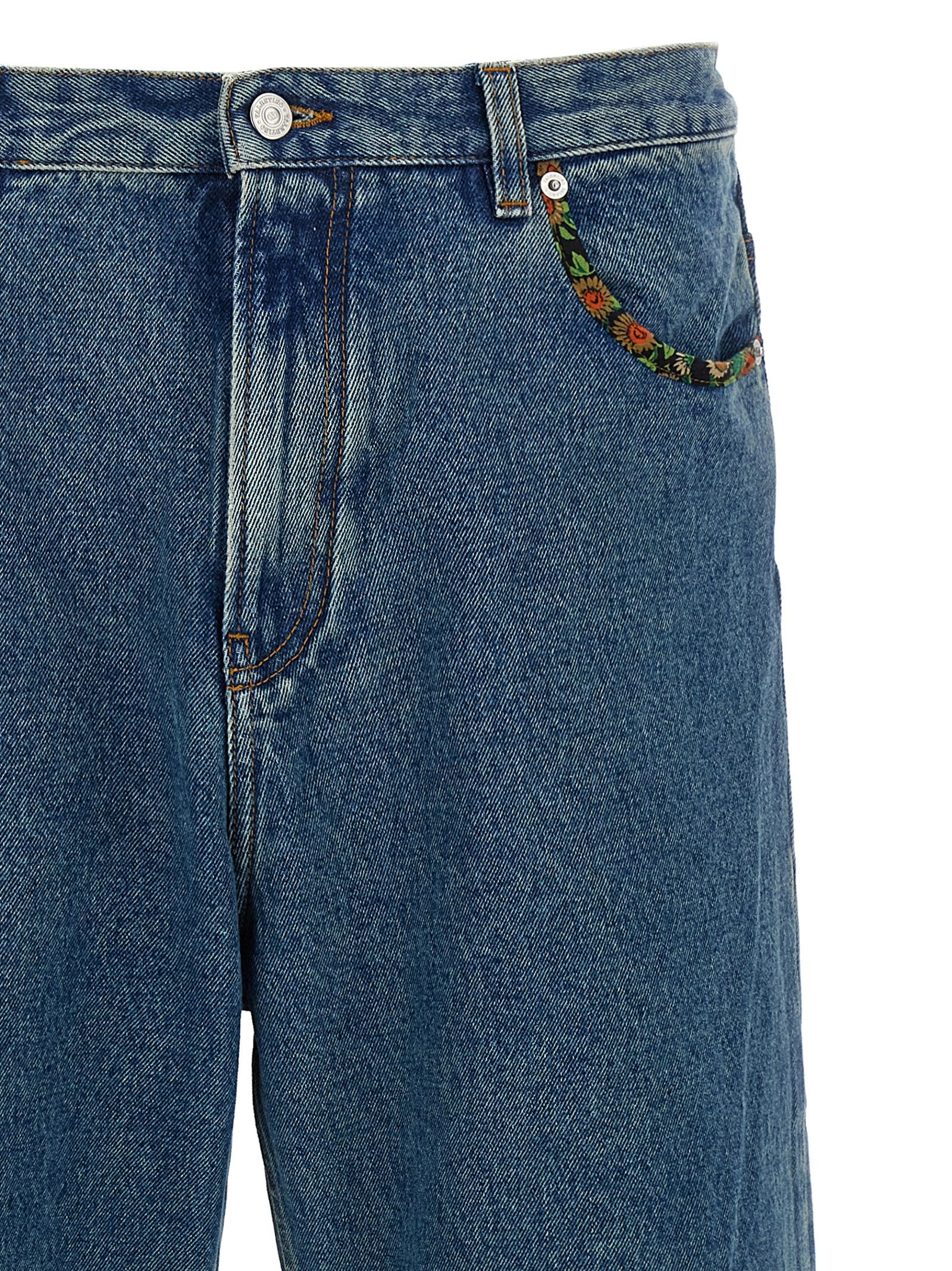 Valentino Garavani Blue Polyamide Straight-Leg Jeans Valentino Garavani