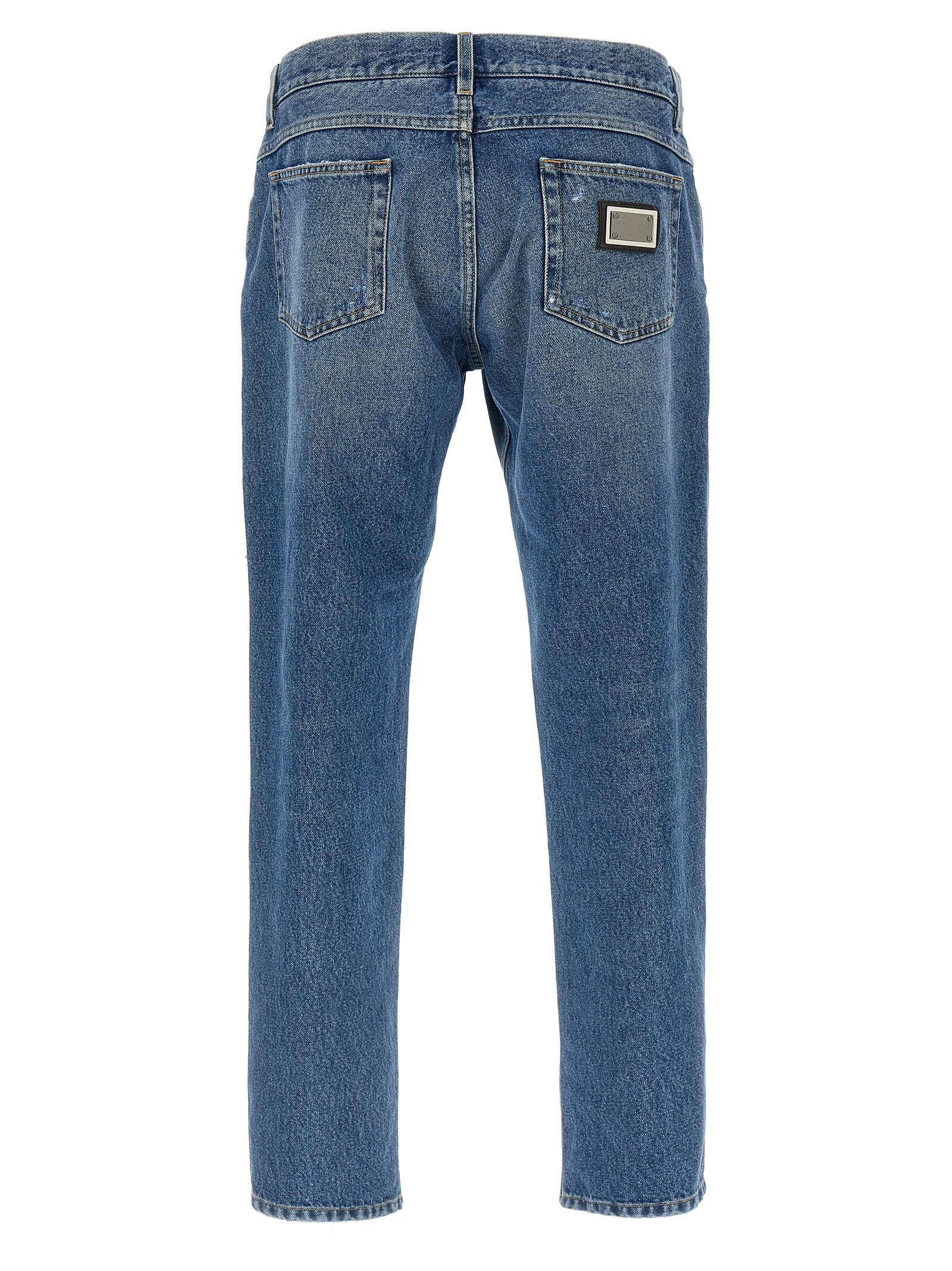 Dolce & Gabbana Blue Cotton Straight-Leg Jeans Dolce & Gabbana