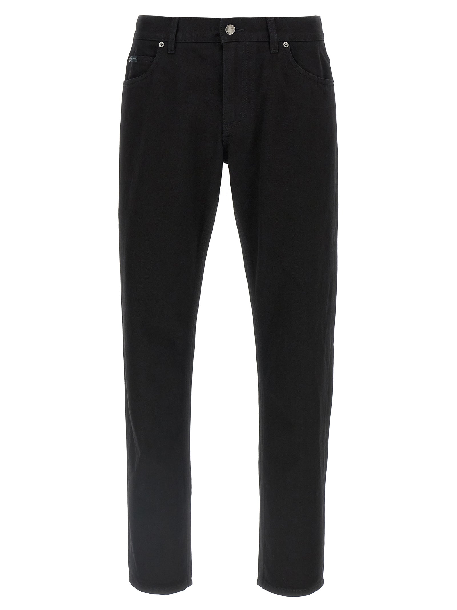 Dolce & Gabbana Black Cotton Straight-Leg Jeans Dolce & Gabbana