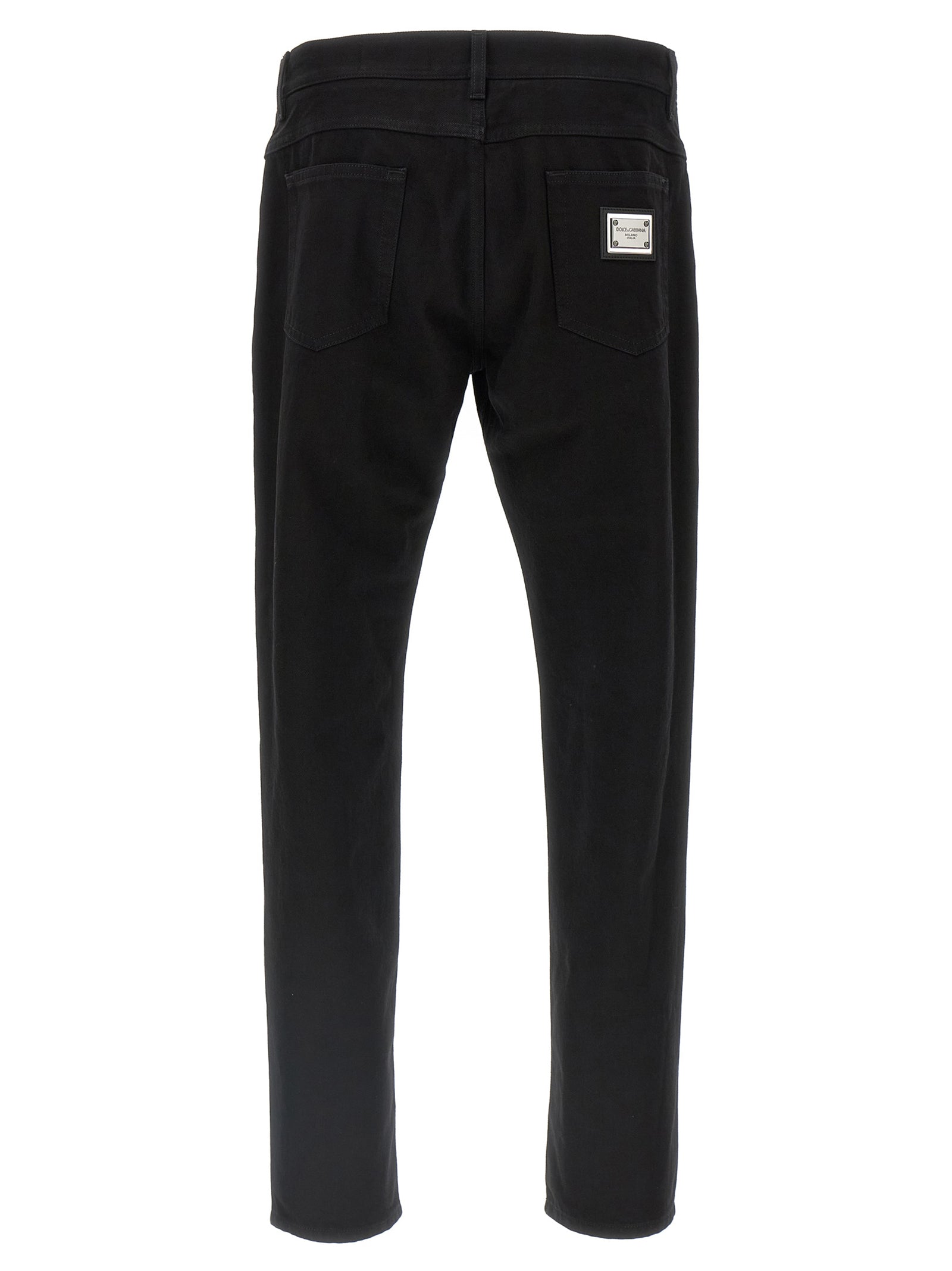 Dolce & Gabbana Black Cotton Straight-Leg Jeans Dolce & Gabbana