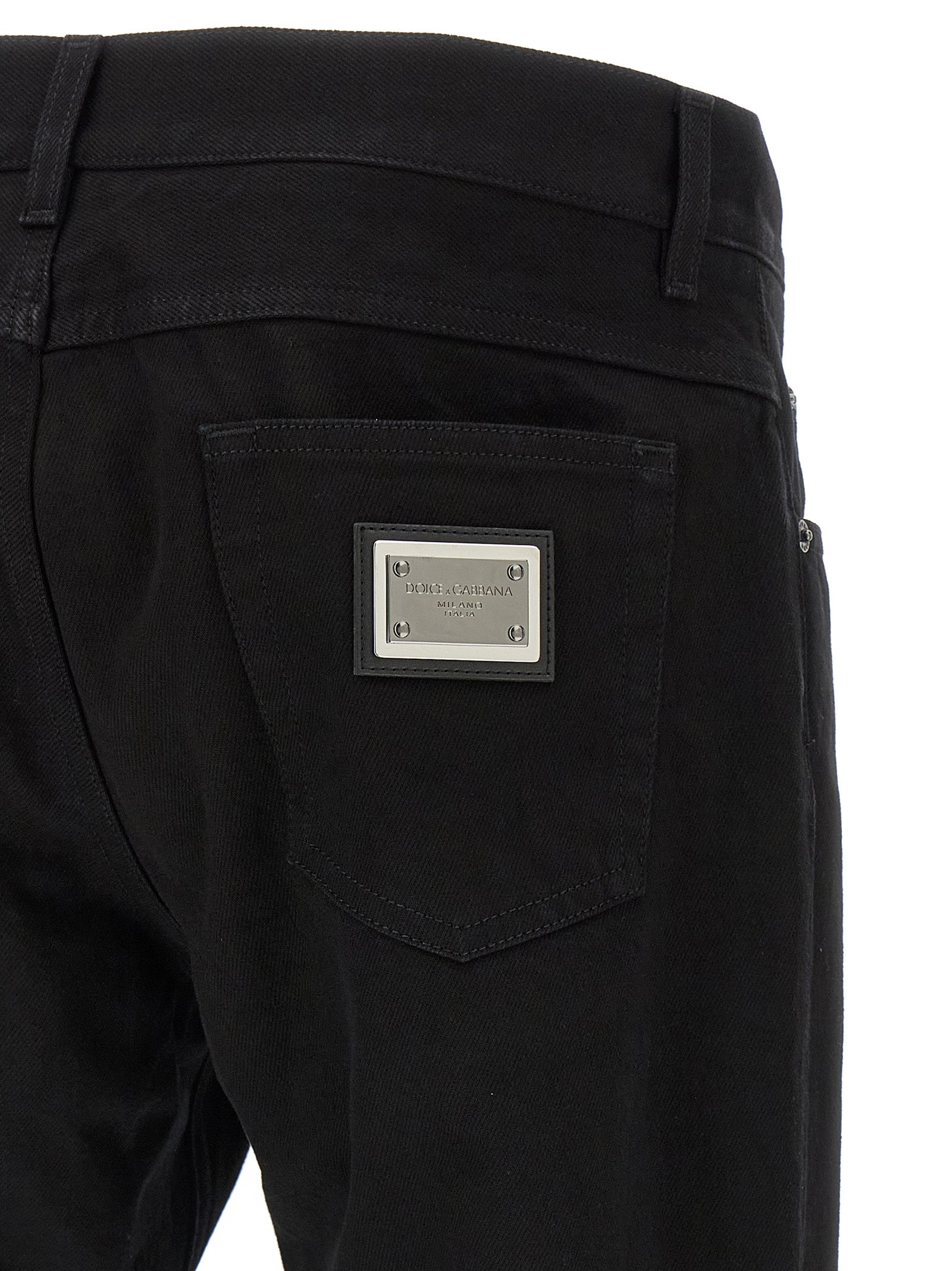Dolce & Gabbana Black Cotton Straight-Leg Jeans Dolce & Gabbana