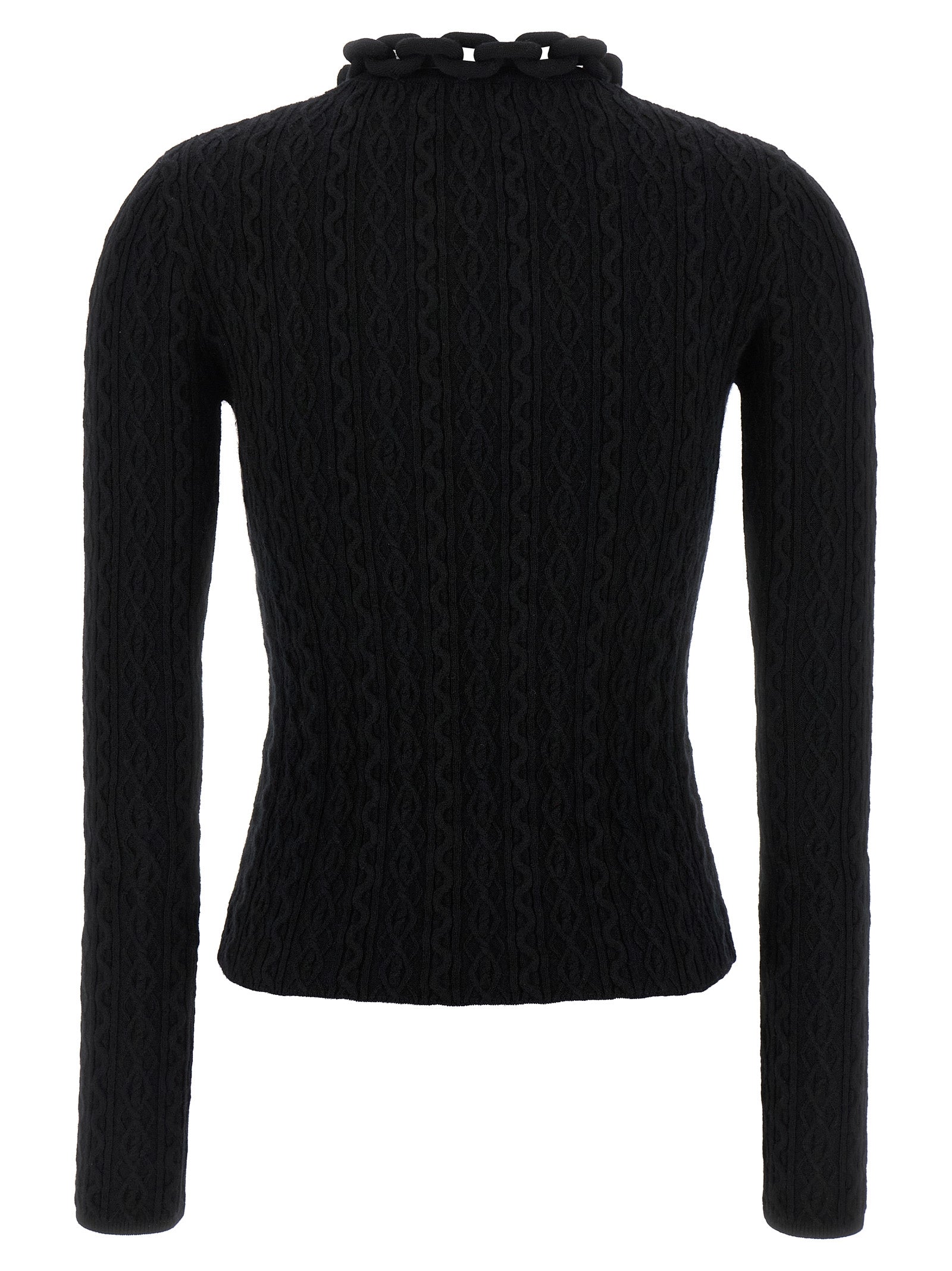 Paco Rabanne Black Wool Cardigan Paco Rabanne