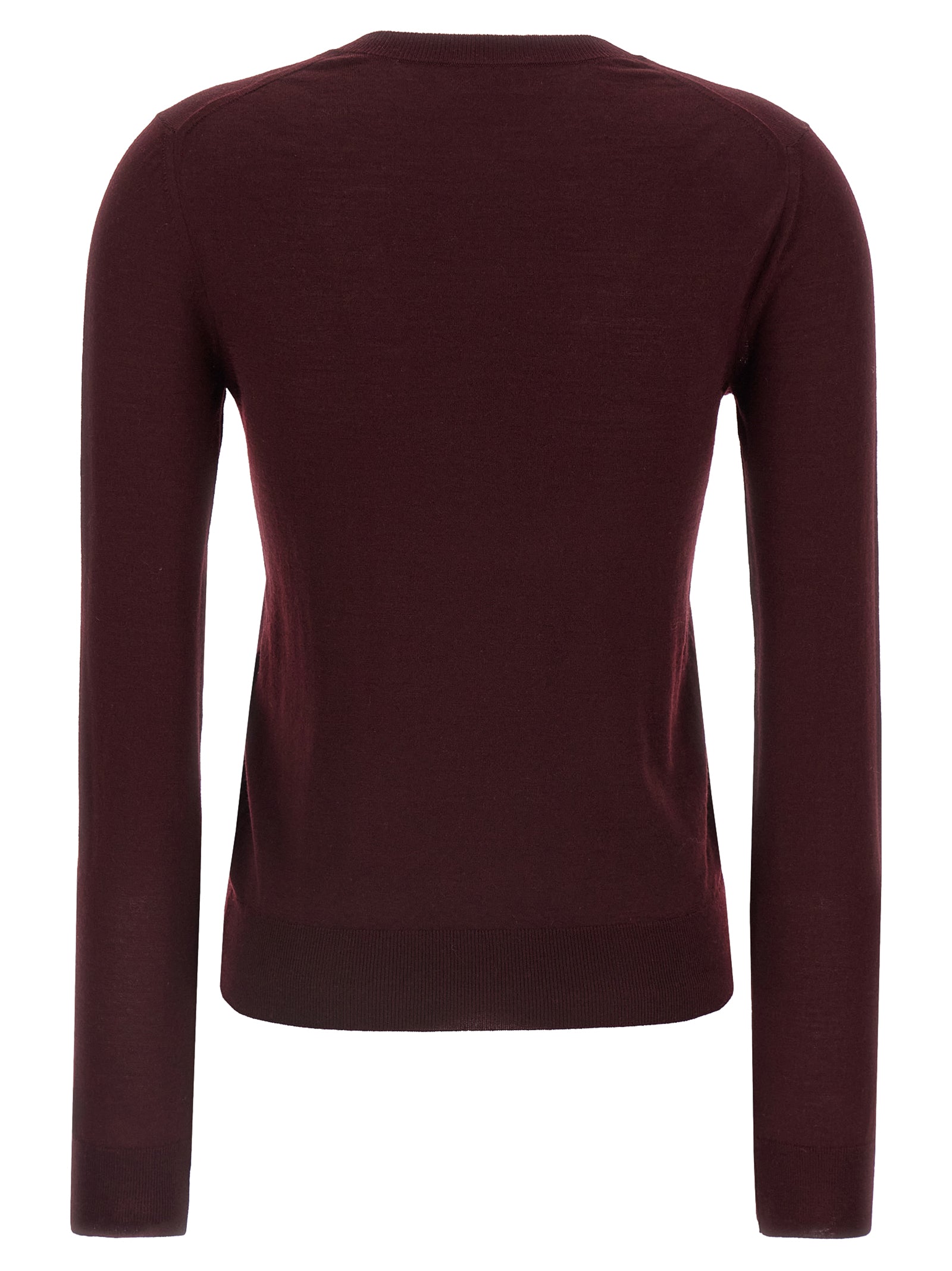 Saint Laurent Bordeaux Virgin Wool Cardigan Saint Laurent