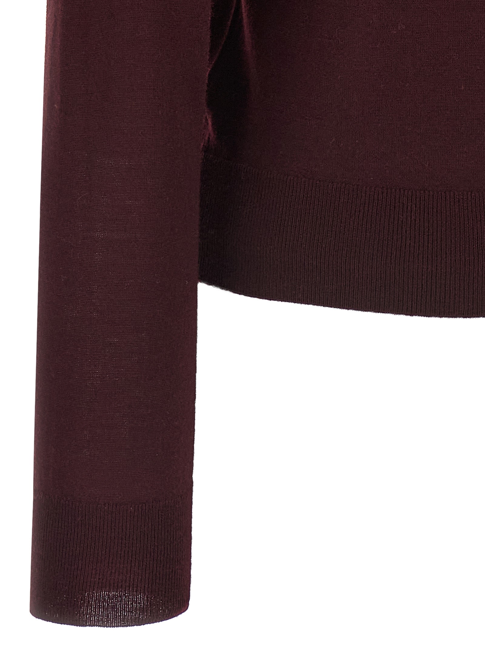 Saint Laurent Bordeaux Virgin Wool Cardigan Saint Laurent