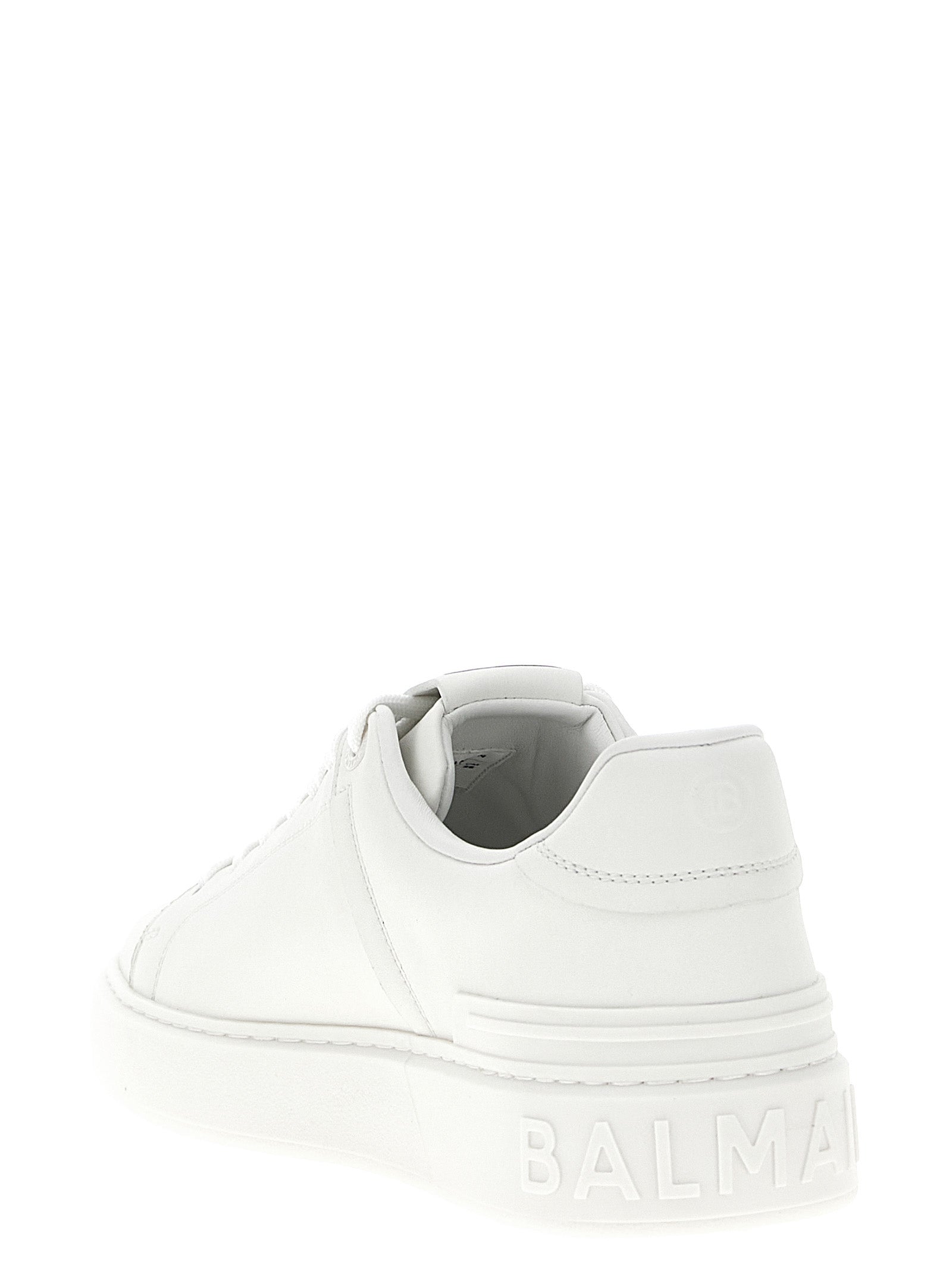 Balmain White Calfskin Low Top Sneakers Balmain