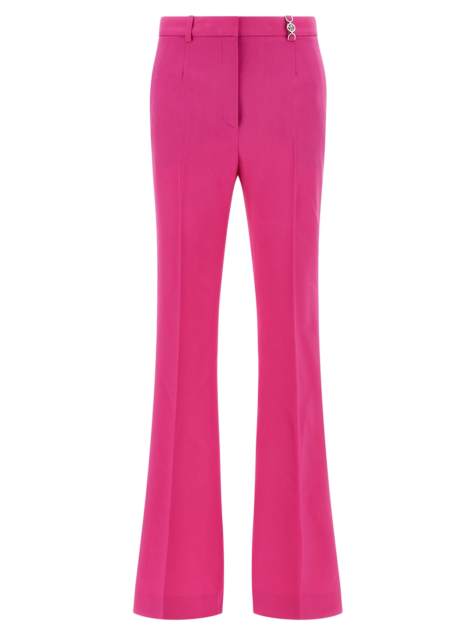 Versace Fuchsia Virgin Wool Flared Pants Versace
